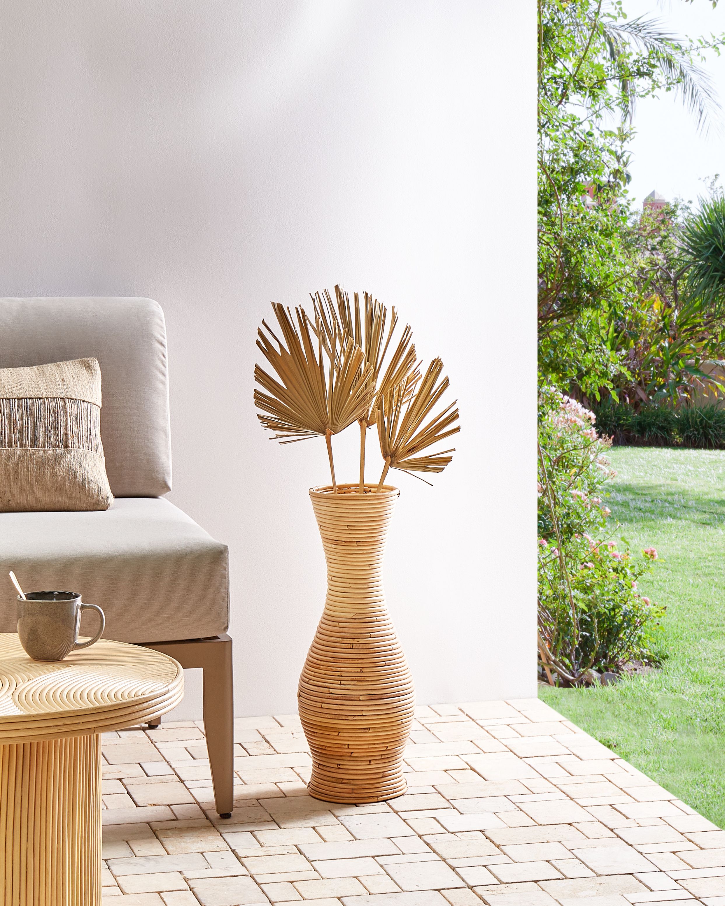 Decorative Vase TRINISA Rattan 50 cm Natural