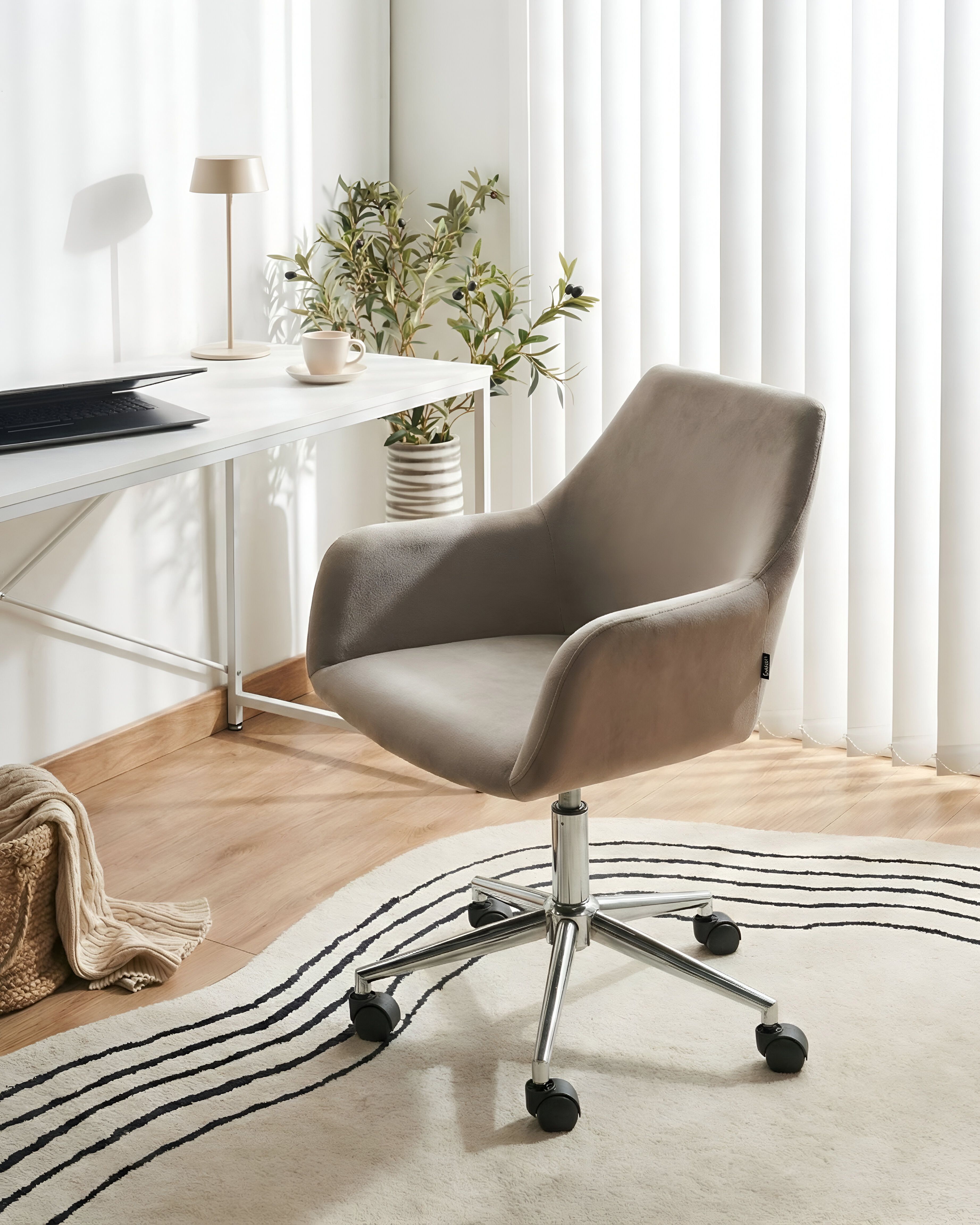 Office Chair WELLSTON Velvet Taupe