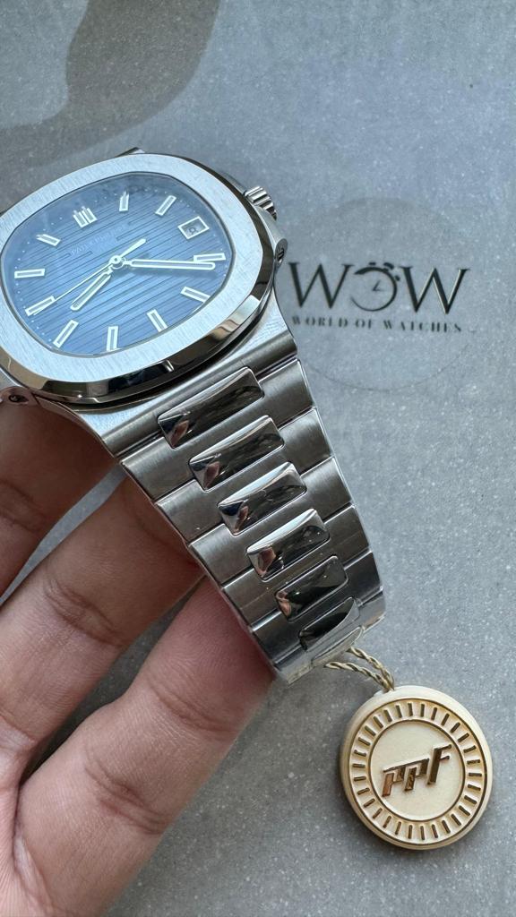 Replica PATEK PHILIPPE Nautilus 5811/1G PPF 1:1 Best Edition Grey Textured Dial on SS Bracelet Asian Cal.26-330CS - Top club