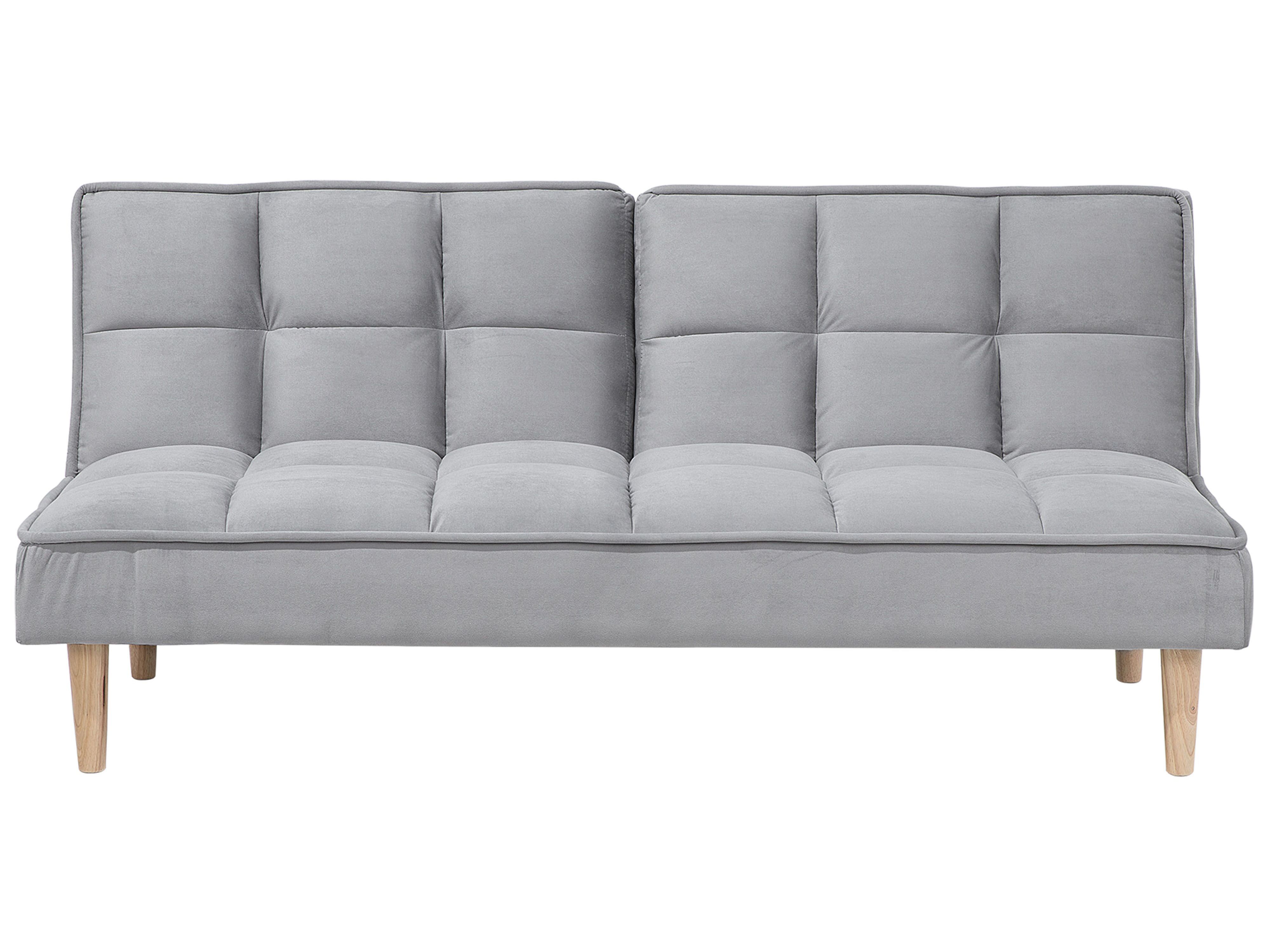 Sofa Bed 3 Seater SILJAN Fabric Light Grey Grey