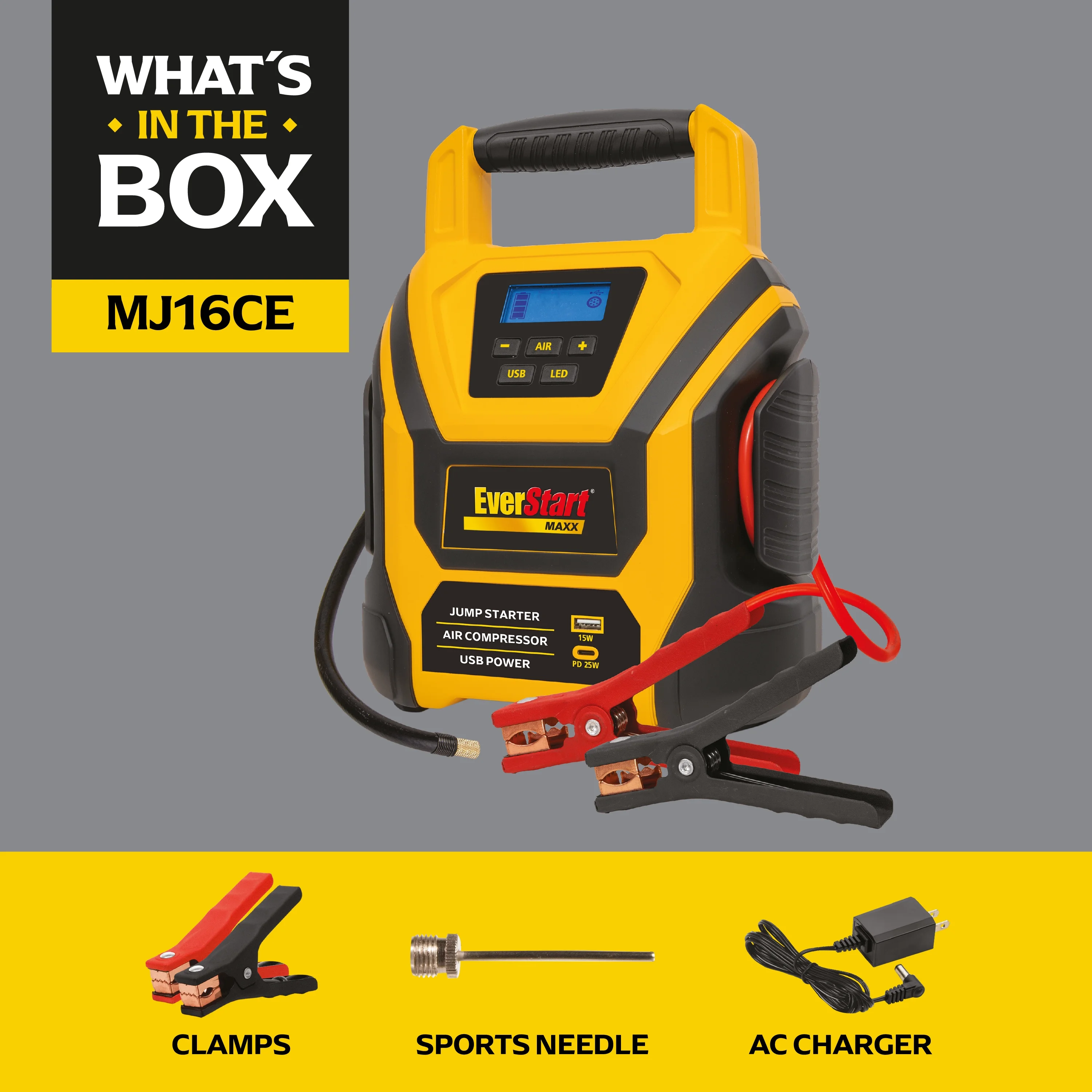 EverStart 1600 Amp Lithium Jump Starter with Air Compressor - Image 2