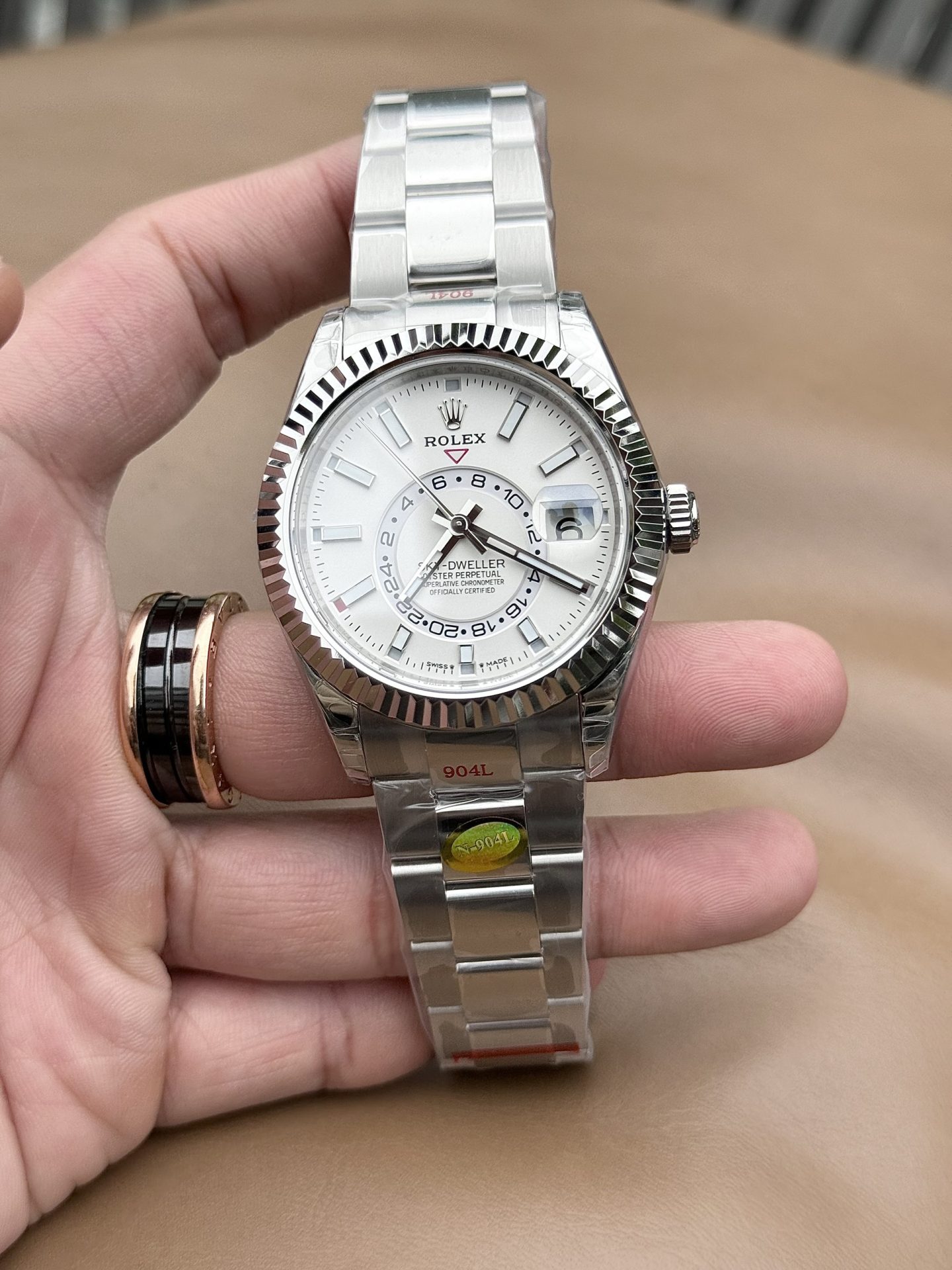 Rolex Fake Watch Sky Dweller 326934 White Dial Metal Wire 42mm - Top club