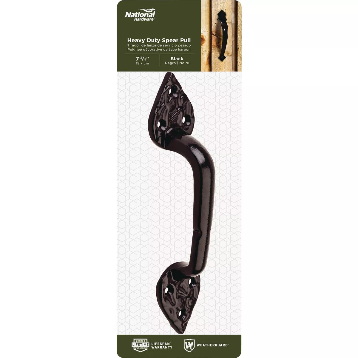 National Hardware 8 In. Heavy-Duty Black Spear Pull