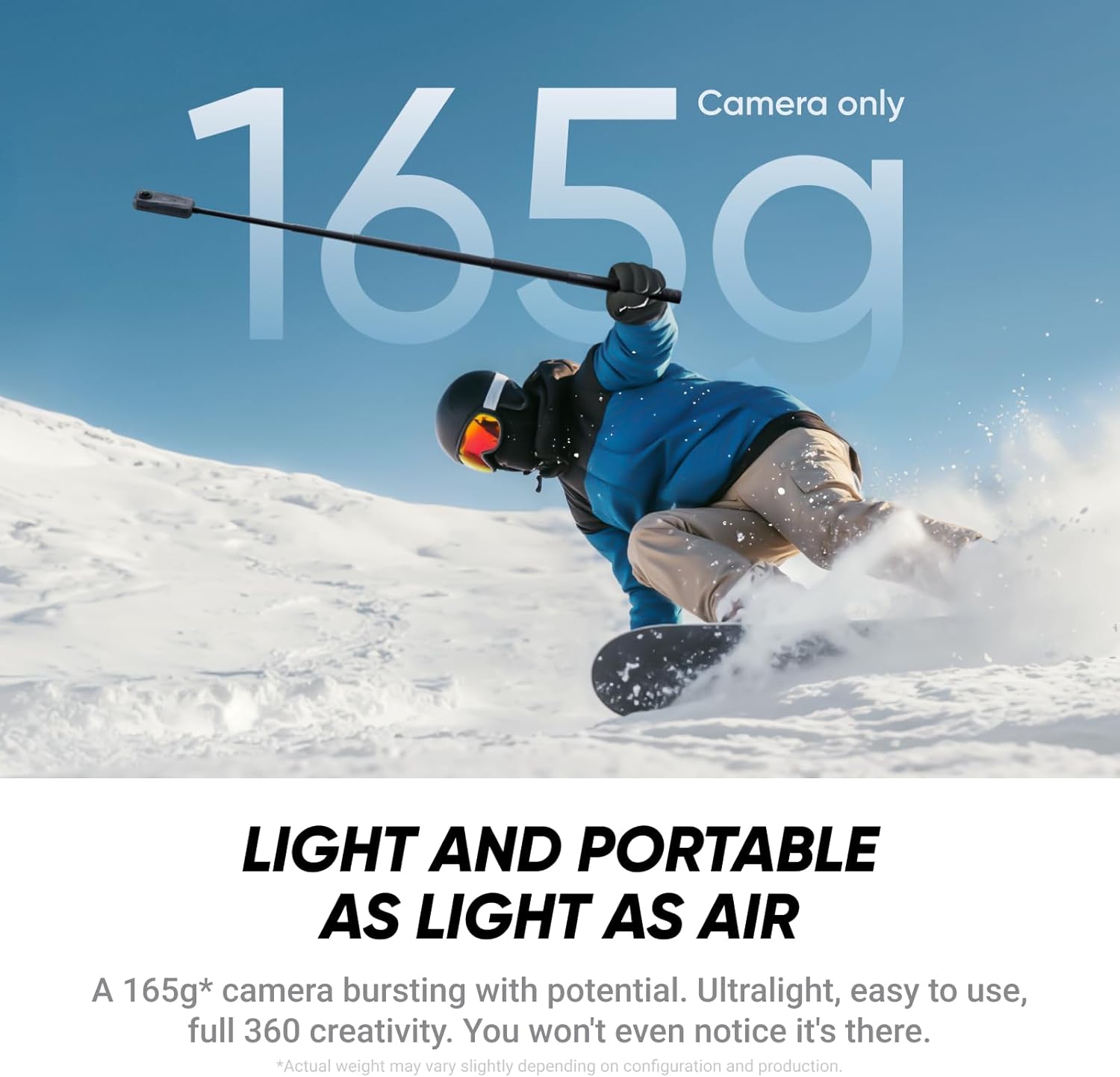 Insta360 X4 Air Starter Bundle - Lightweight 165g 8K 360 Camera  Invisible Selfie Stick  Replaceable Lenses  Shoot First & Frame Later  Built-in Wind Guard  FlowState Stabilization  AI-Powered App