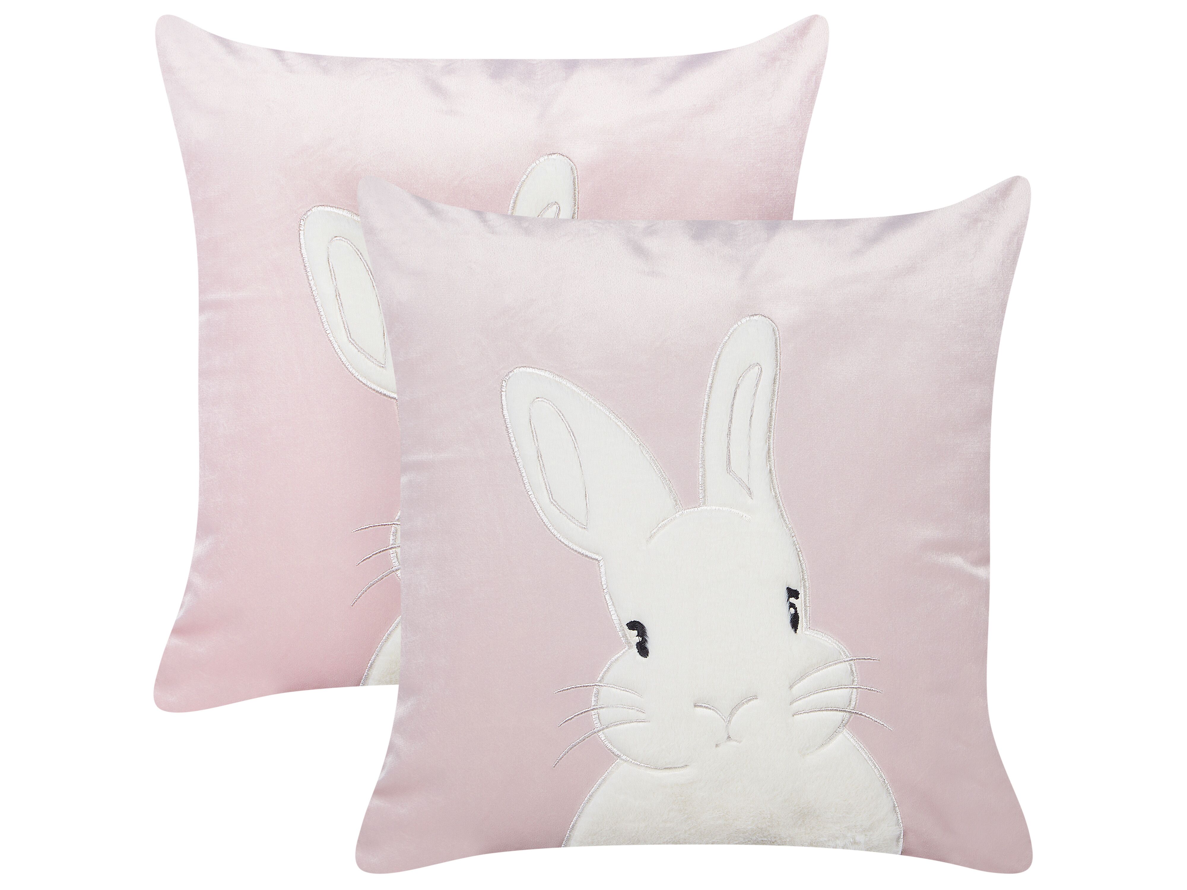 Set of 2 Decorative Cushions IBERIS Velvet 45 x 45 cm Pink