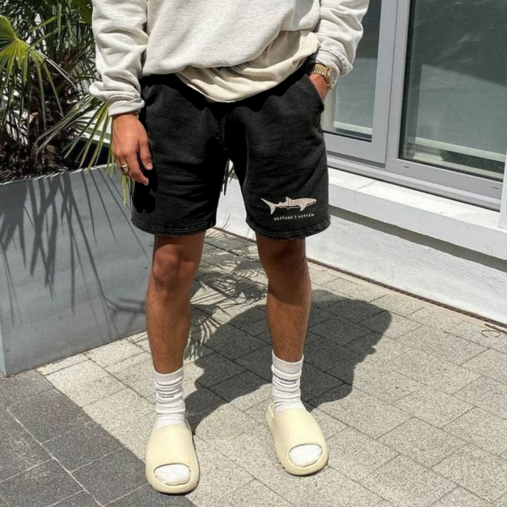 Men's Vintage Shark Print Shorts