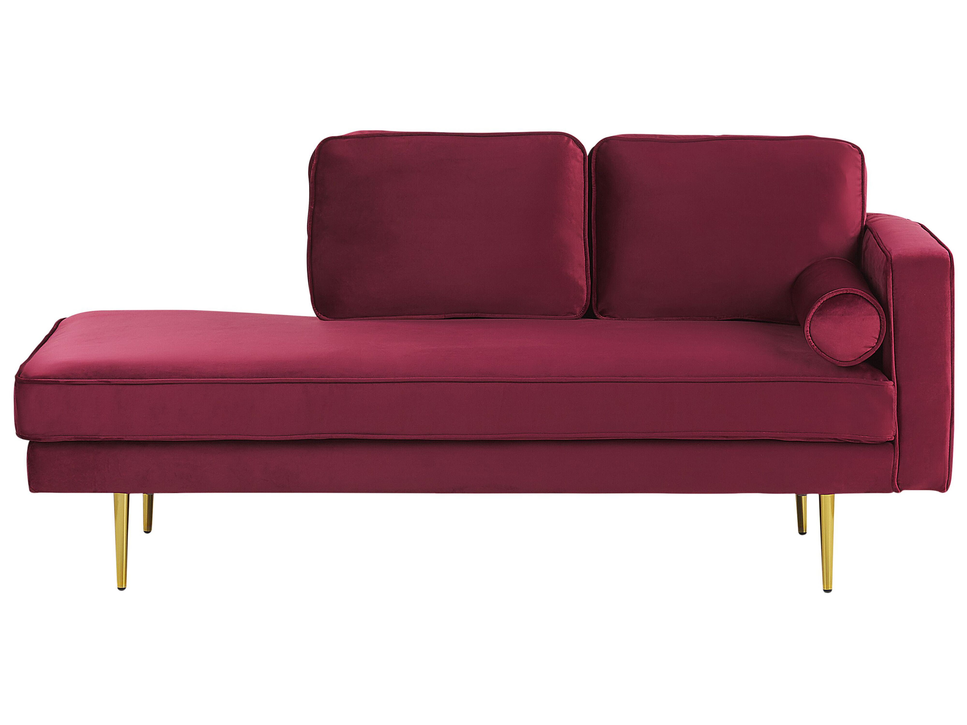Right-Hand Chaise Lounge MIRAMAS Velvet Dark Red
