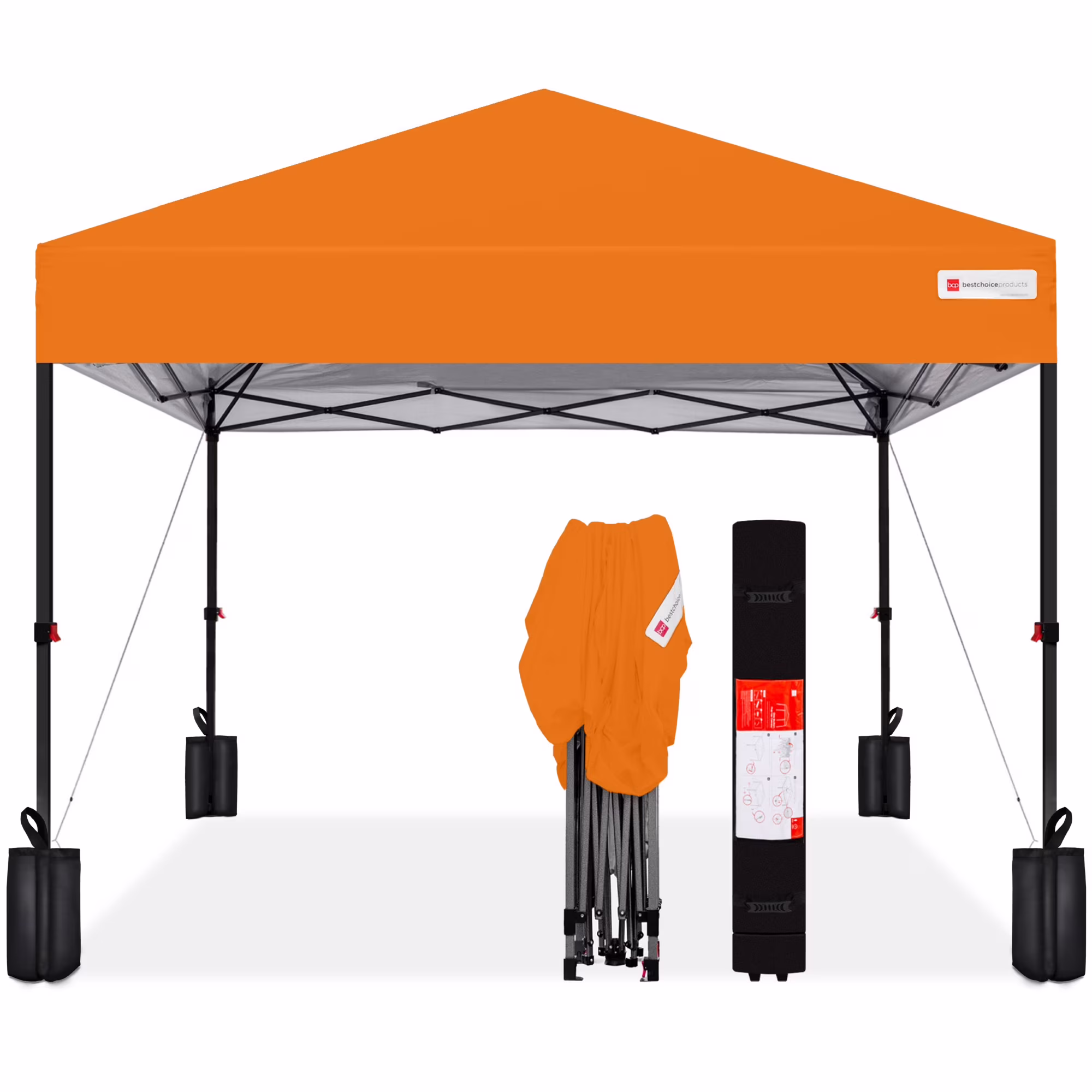 Best Choice Products 10x10ft Easy Setup Pop Up Canopy w/ 1-Button Setup, Wheeled Case, 4 Weight Bags - White - Image 36