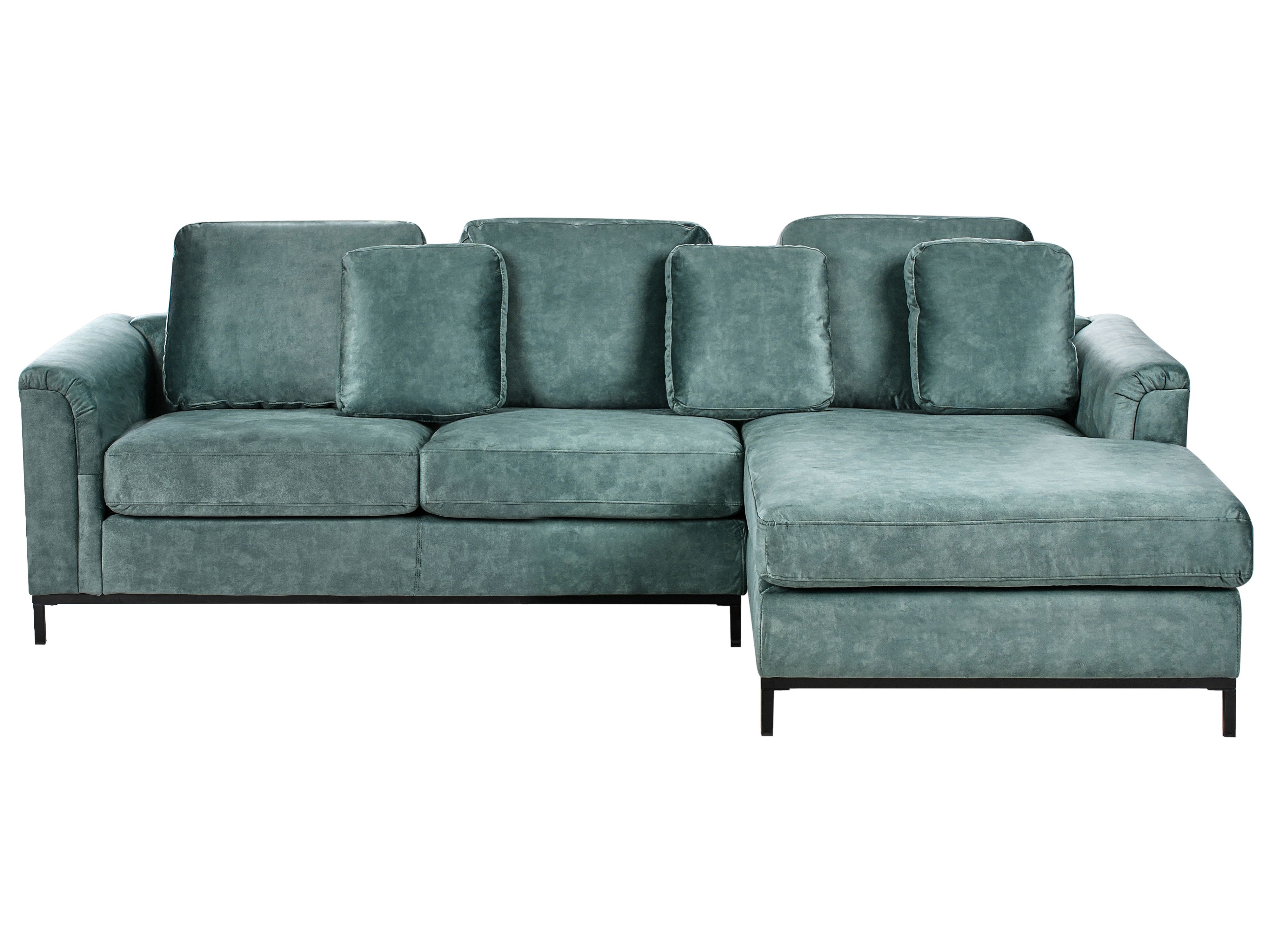 Corner Sofa 4 Seater OSLO Velvet Teal Left Hand