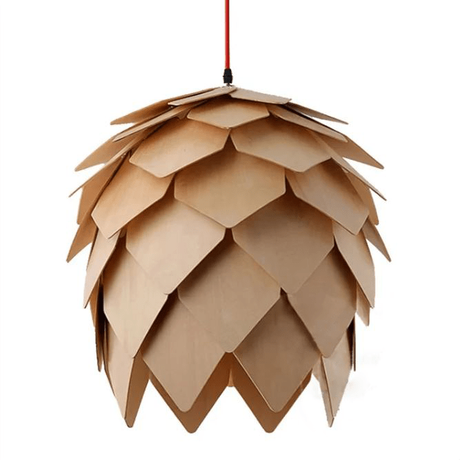 PineGlow – Houten Hanglamp in Dennenappel Design