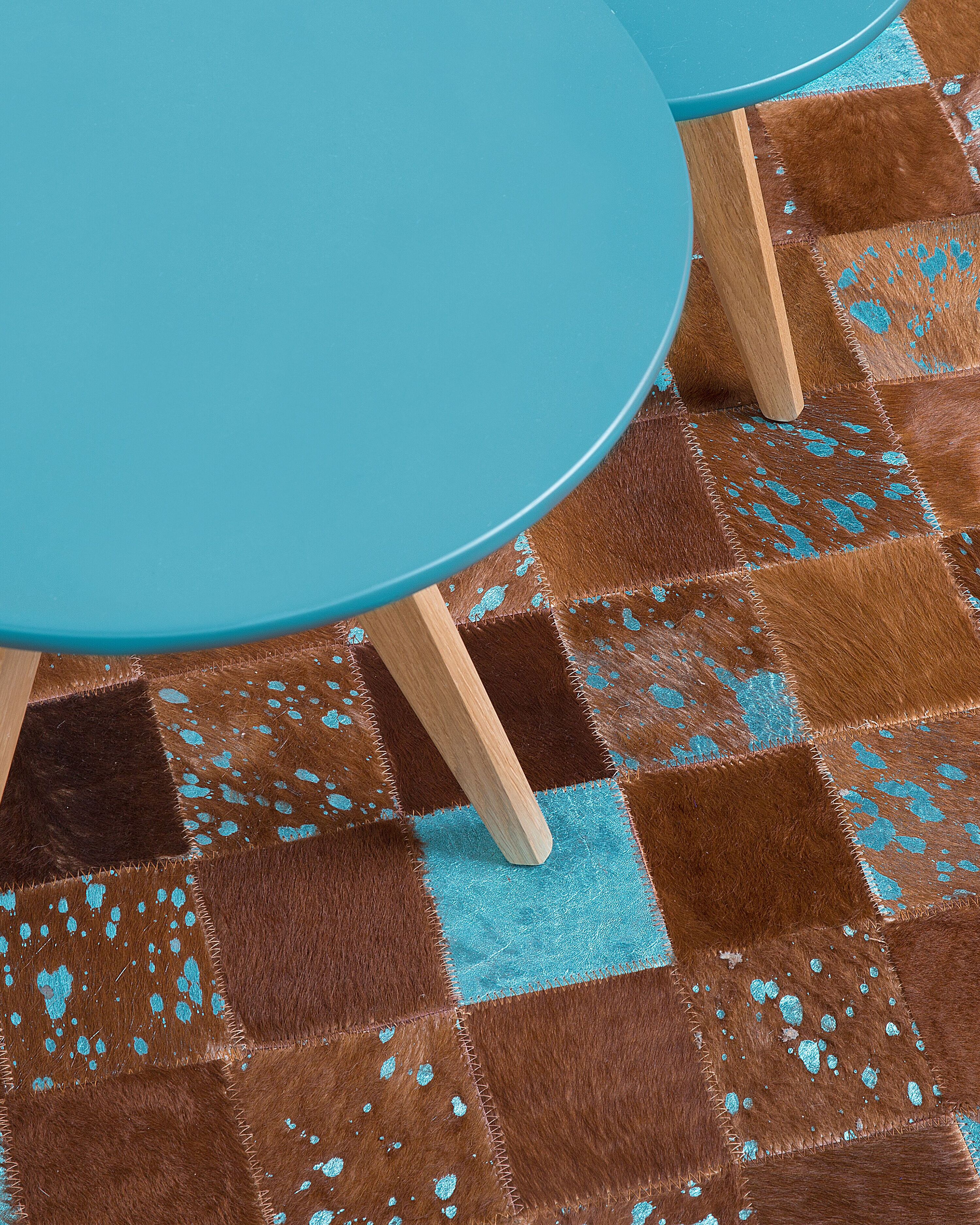 Rug ALIAGA Brown 160 x 230 cm Leather