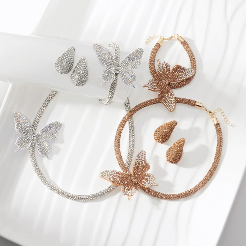 Butterfly Pavé Crystal Necklace, Bracelet & Earring Set - MIDNIGHT VELVET CATALOG