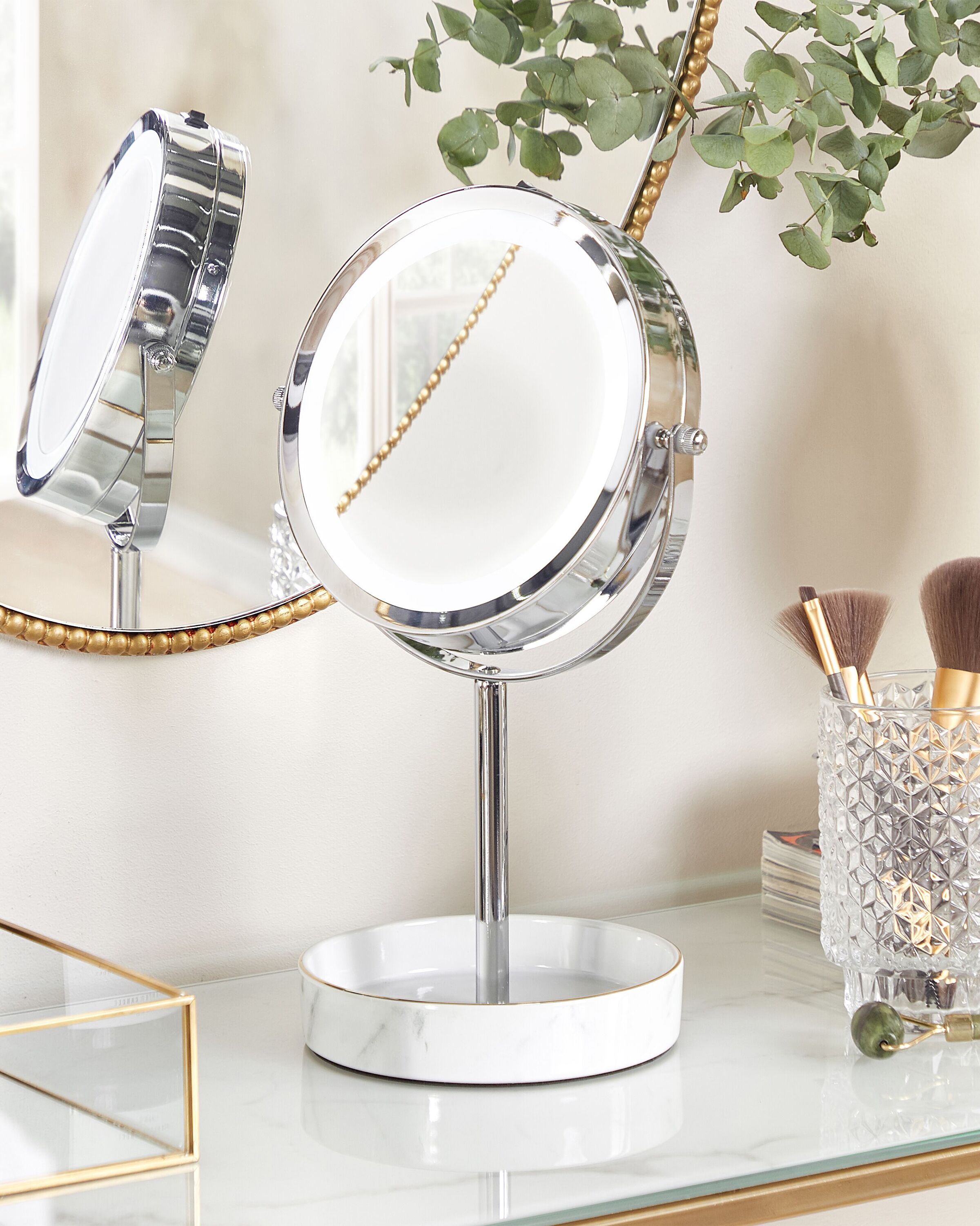 Makeup Mirror LED SAVOIE White/ Silver