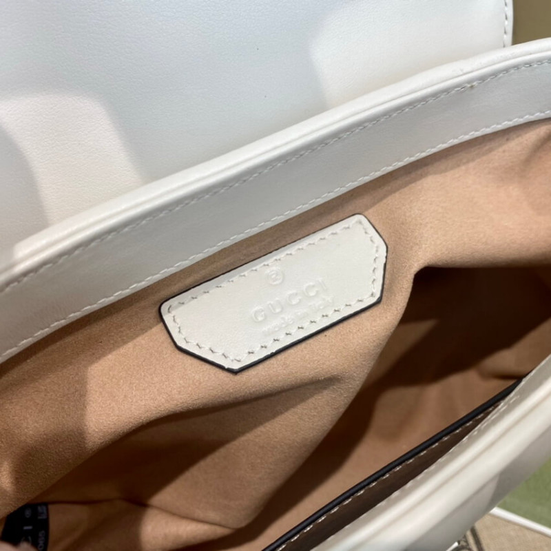 Replica Gucci Gg Marmont White Matelasse Leather Mini Top Handle Bag 5835711:1High-quality replica