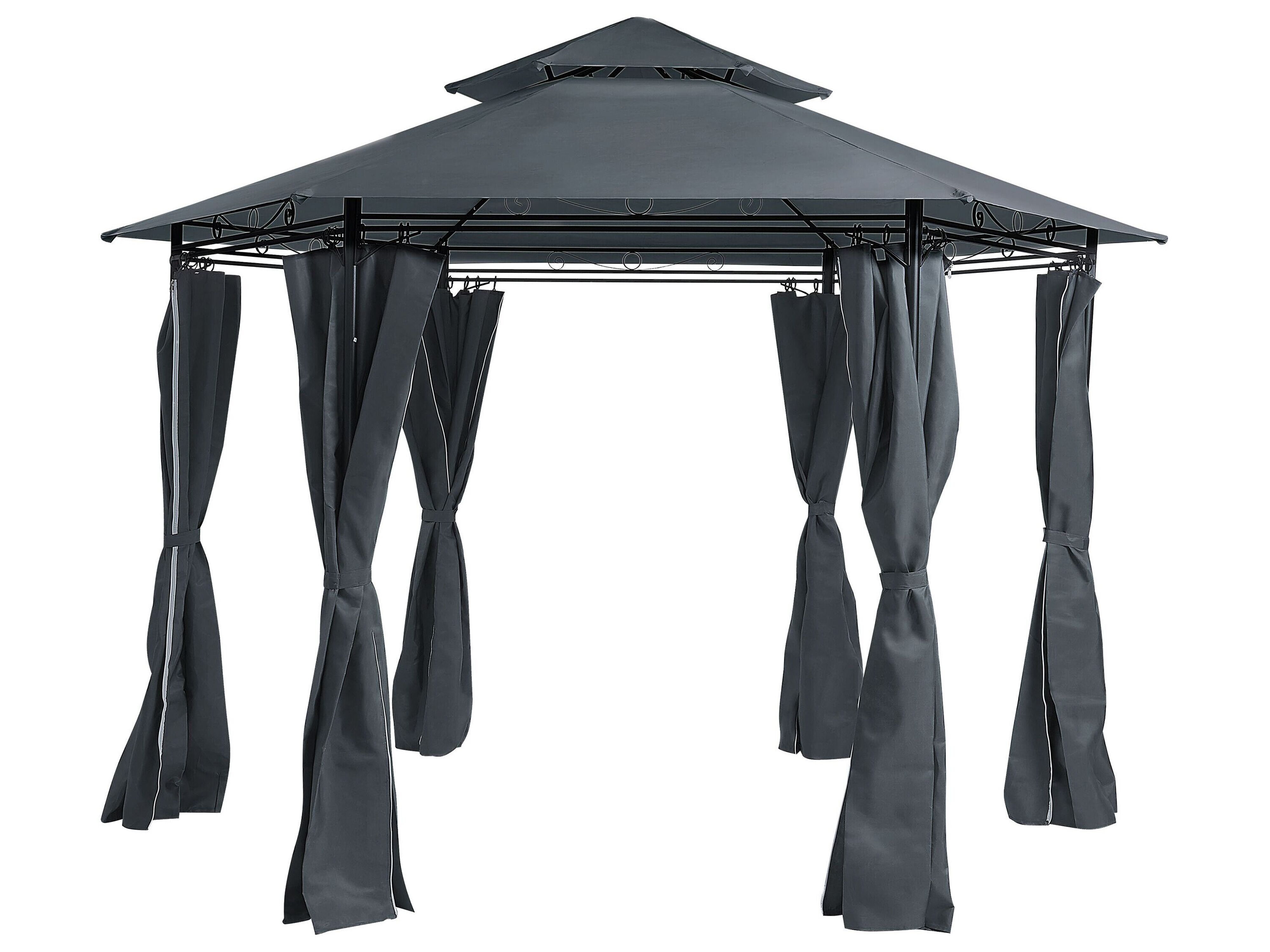 Gazebo PORTEL Metal 350 cm 350 cm Graphite Grey