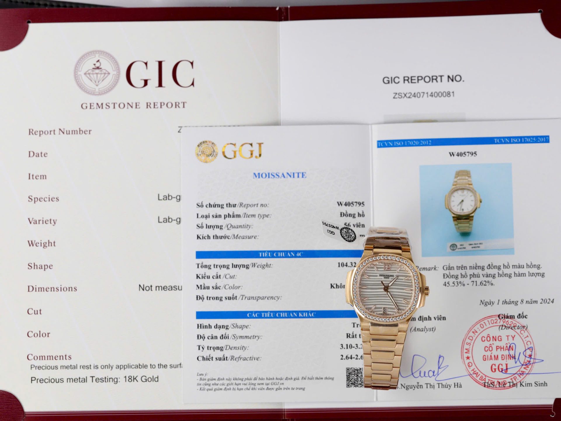 Patek Philippe Women White Dial Copies Watches Nautilus 7118 Gold Wrapped + Moissanite Diamonds 3K Factory 35.2mm - Elite Watch Atelier