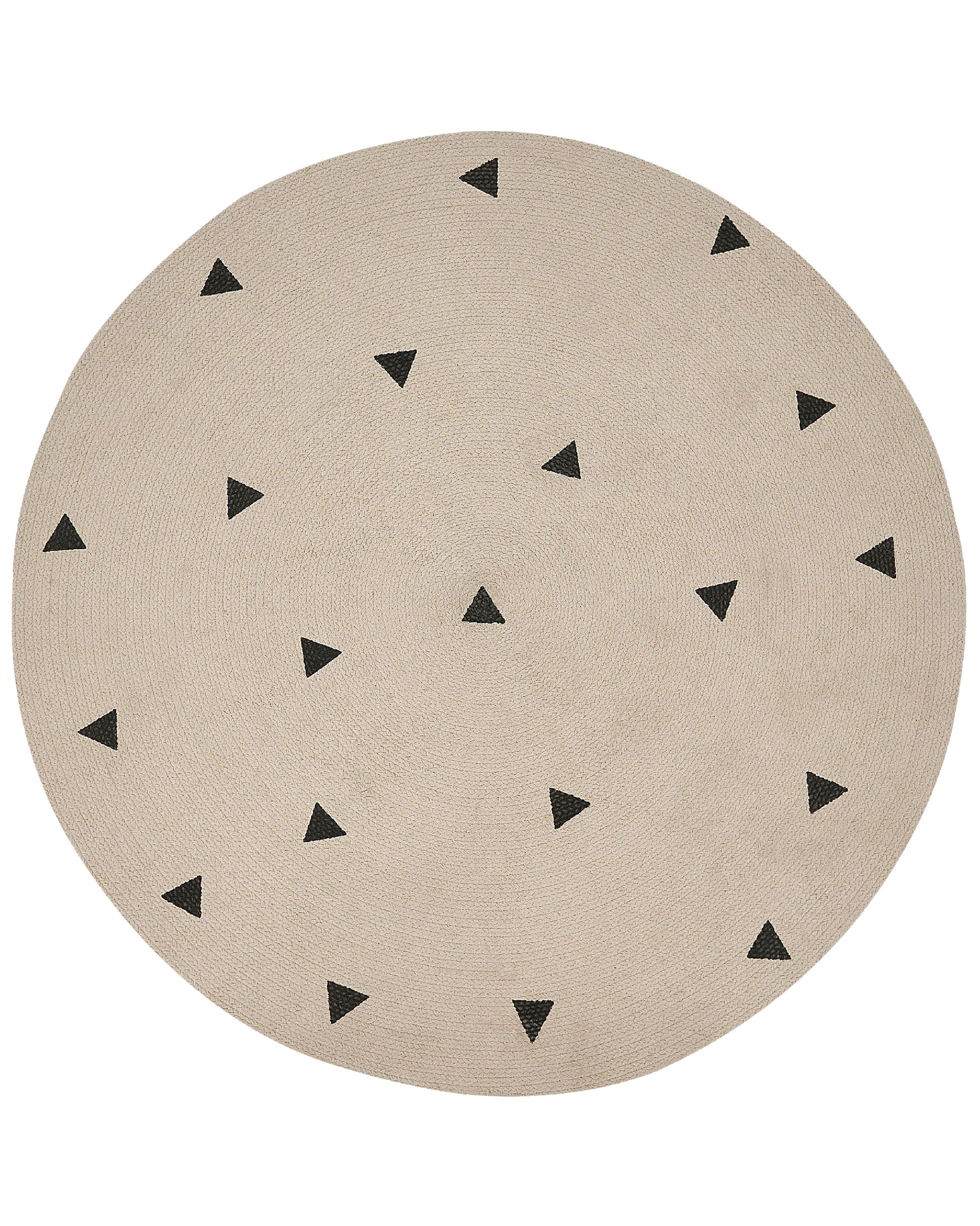 Kids Rug DURG Beige ø 140 cm Cotton