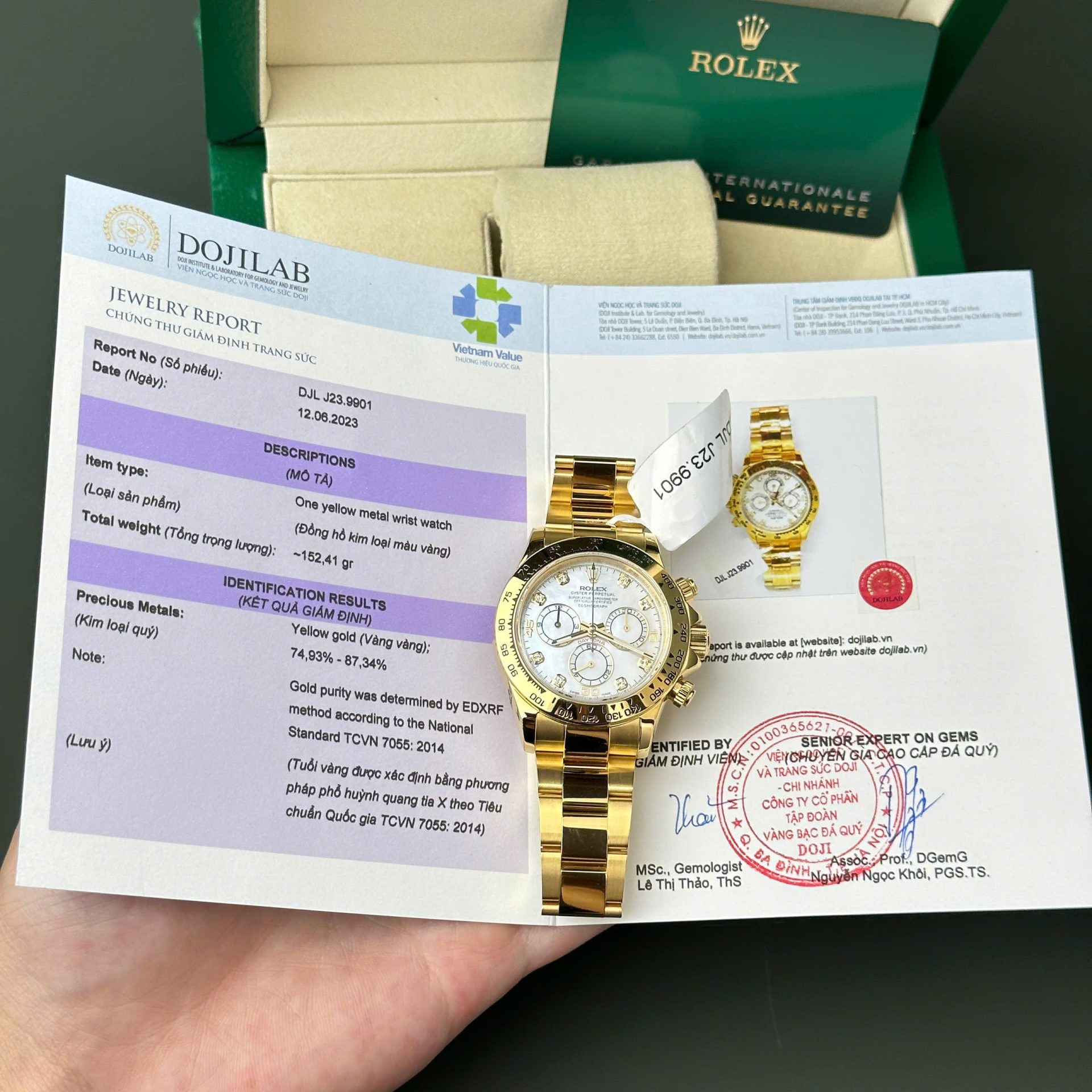 Rolex Daytona 116508 Gold Wrapped Replica 11 Watch Dial Mother Of Pearl 40mm - Elite Watch Atelier
