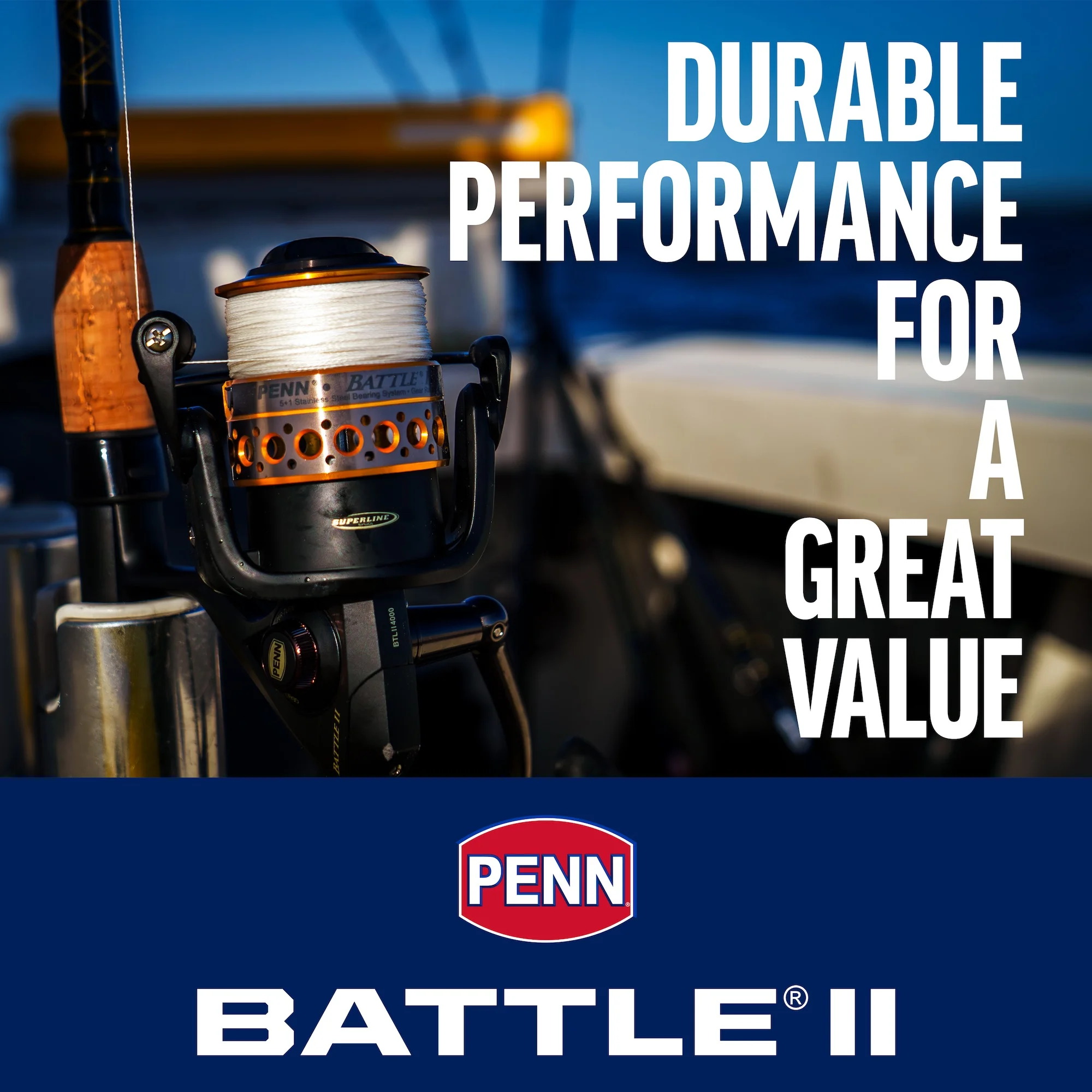 PENN Battle? II Spinning Reel, 5000 Size Fishing Reel - Image 2
