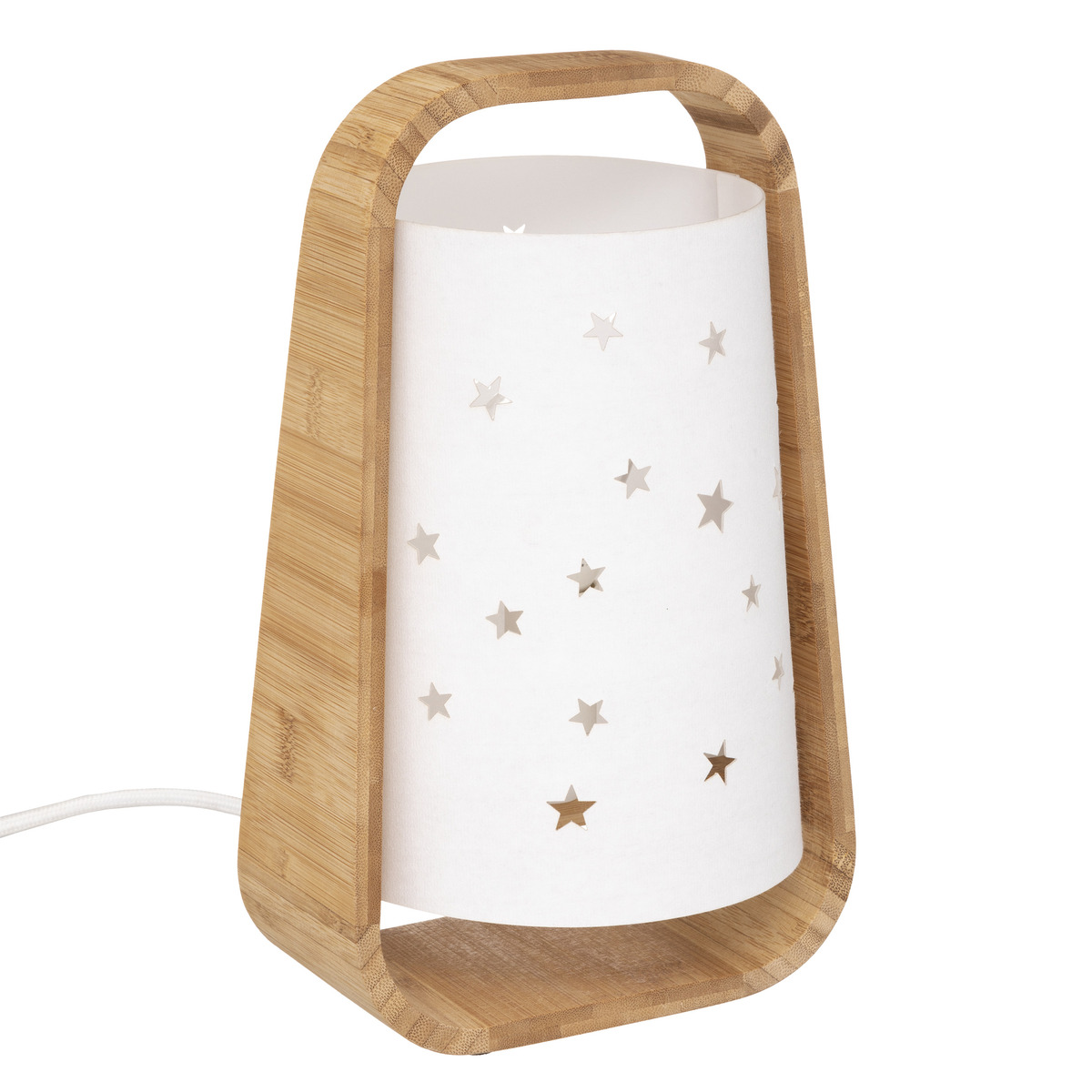 Kids lamp "Stars" White bamboo, H.27 cm