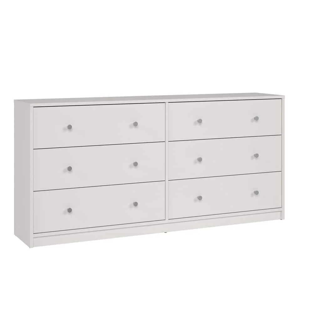 Portland 6-Drawer Double Dresser in White 26.89 in. H x 56.34 in. W x 12.46 in. D - Image 2