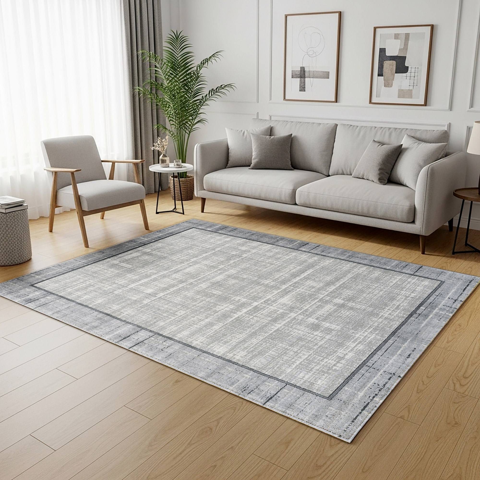 Eden Area Rug, Adelle Gray, 5’3” x 7’