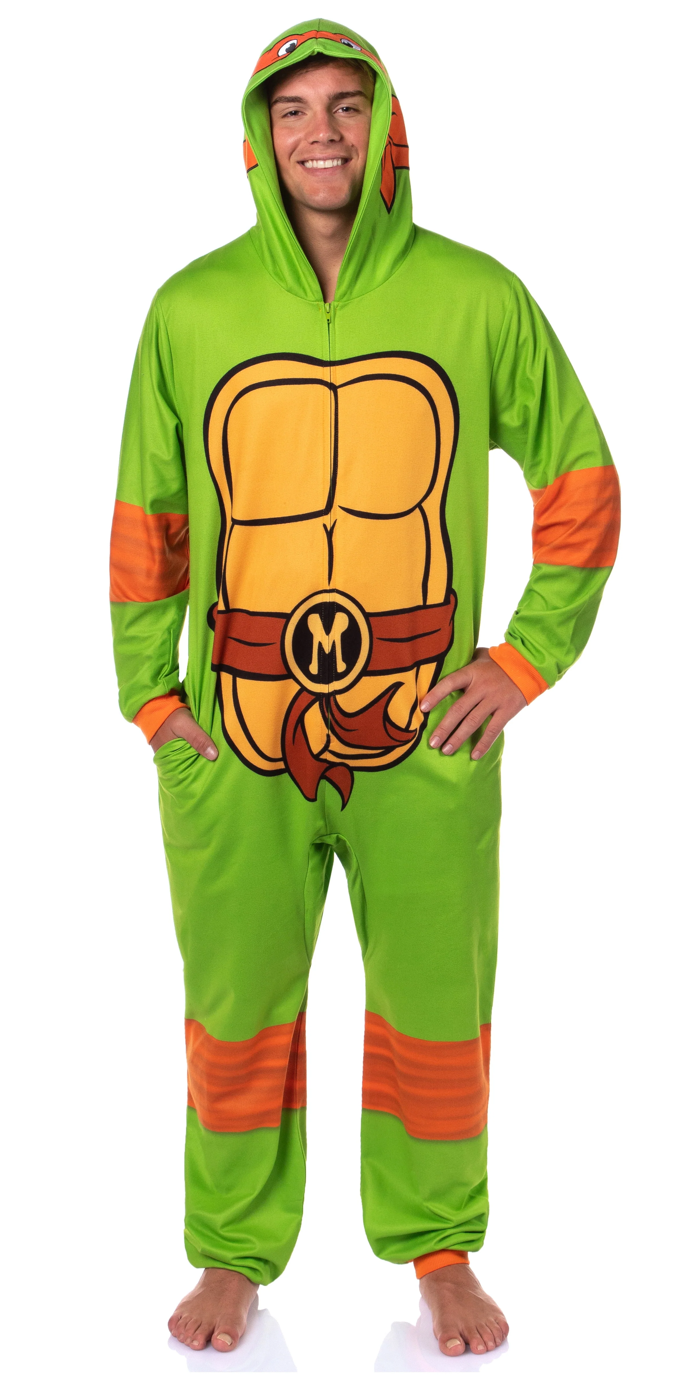 Teenage Mutant Ninja Turtles Mens' Adult Hooded Union Suit TMNT Character 1PC Costume Sleep Pajama Lounge - Image 8 Teenage Mutant Ninja Turtles Mens' Adult Hooded Union Suit TMNT Character 1PC Costume Sleep Pajama Lounge - Image 8