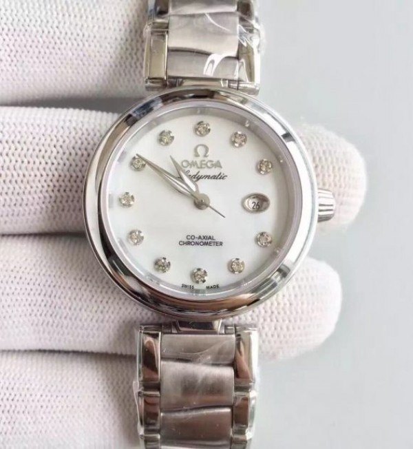 Replica Omega De Ville Lady SS White Dial SS Bracelet A8520 - Top club
