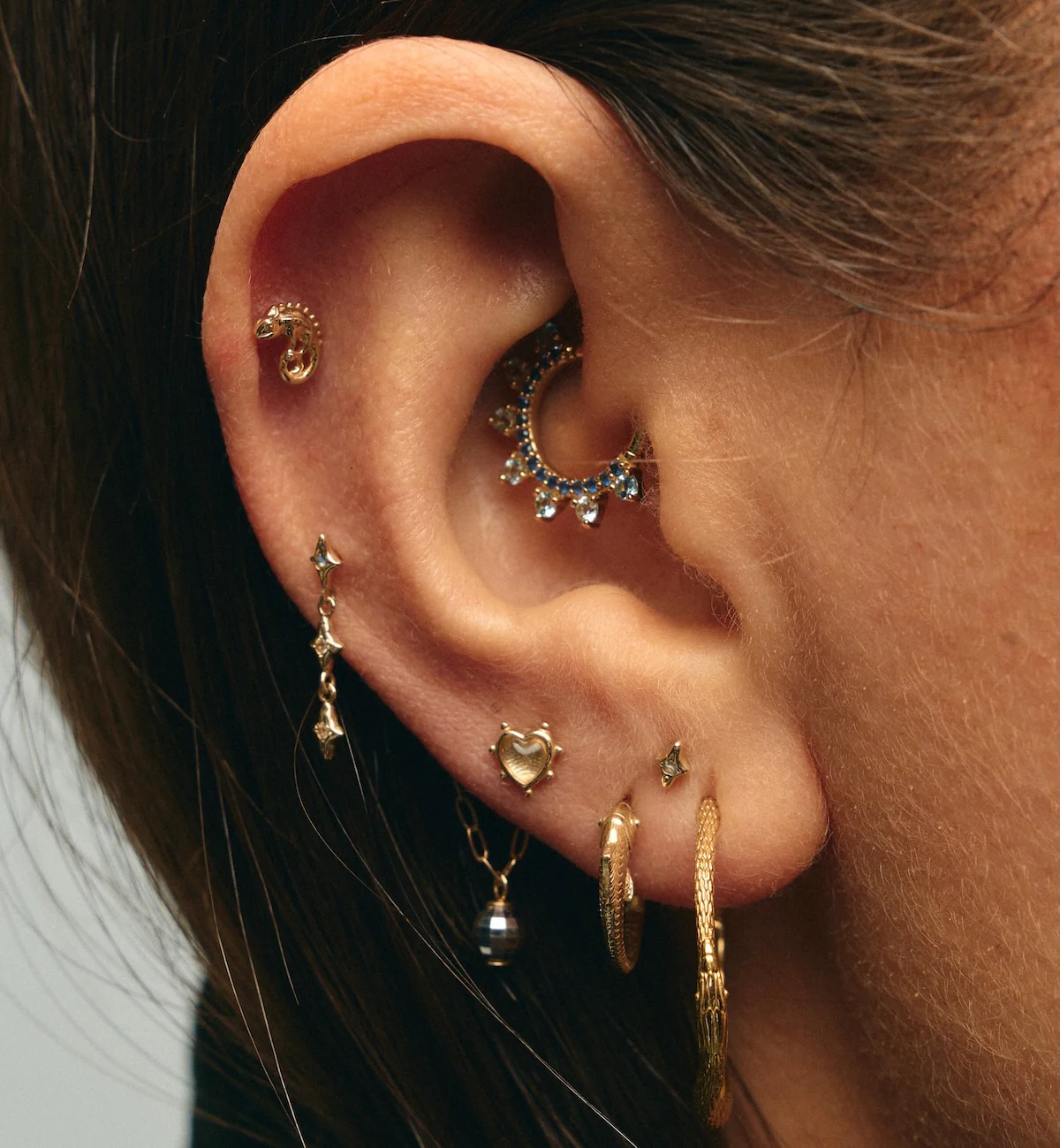 Disco Inferno Chain Piercing Charm 14K