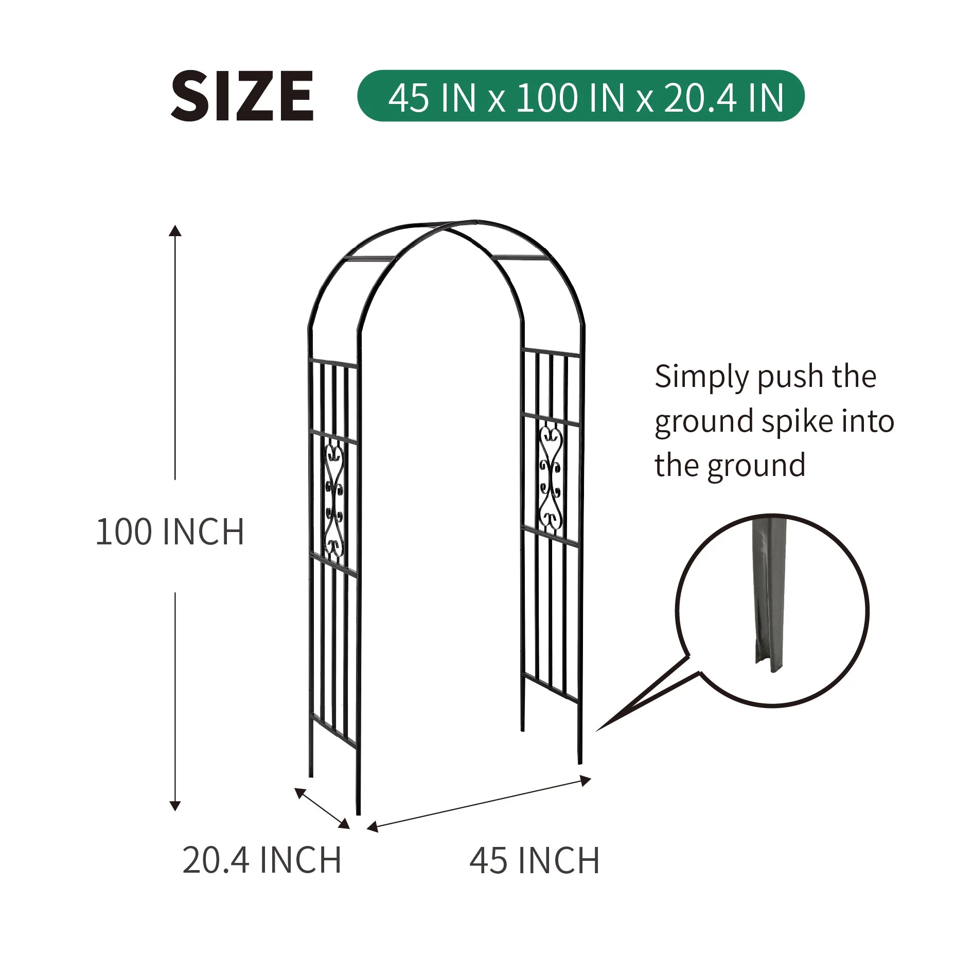 SCENDOR Garden Arches Arbors Curved Metal Durable Iron Plants Trellis Stand Use for Outdoor Garden Arbor Climbing Plants Wedding Arches Ceremony