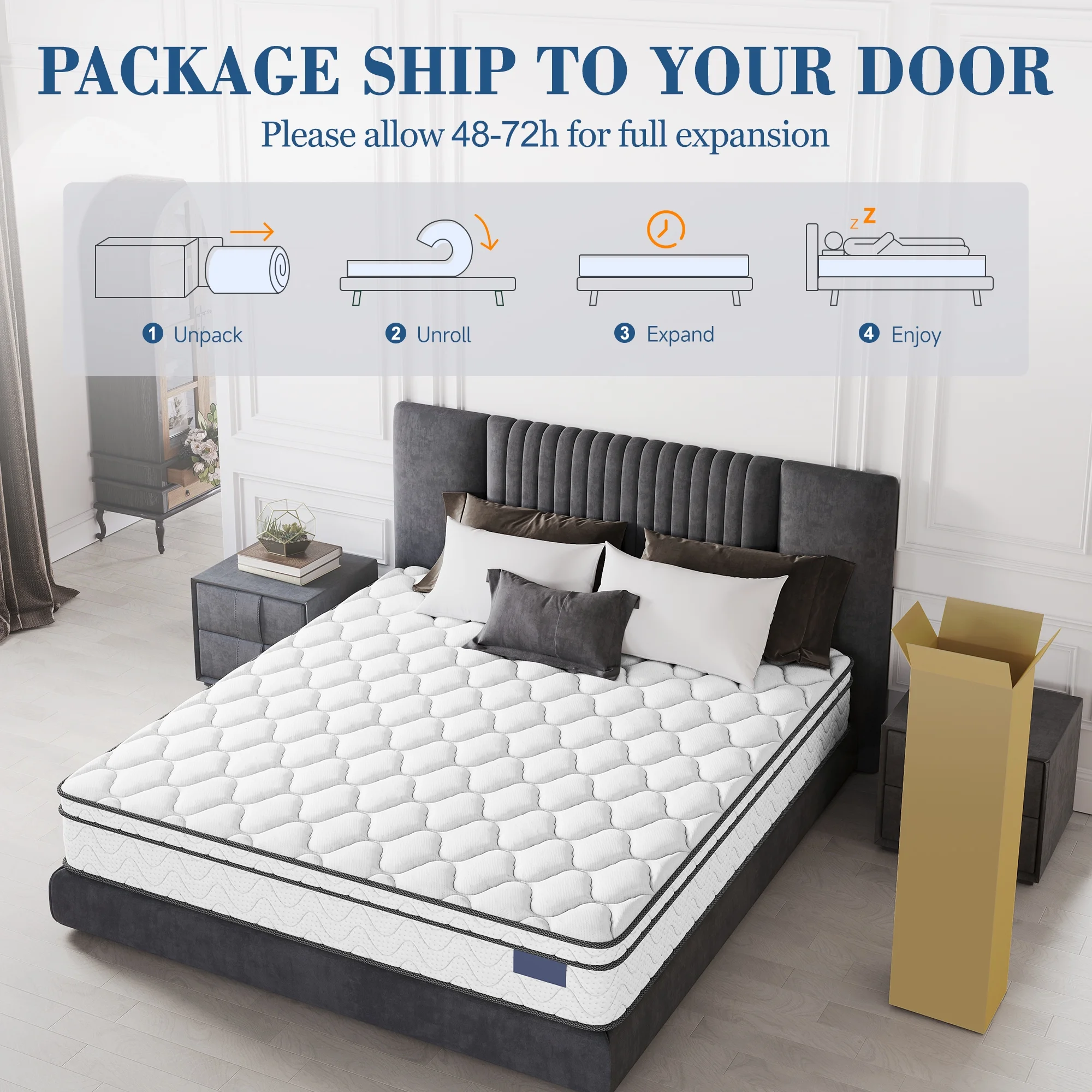 10 Inch Twin Mattress, CertiPUR-US Certified Memory Foam Hybrid Mattress in a Box, Medium Firm Bed Mattress for Kids, Teens & Adults, Neche Single Mattress with Pressure Relief & Support - Image 10