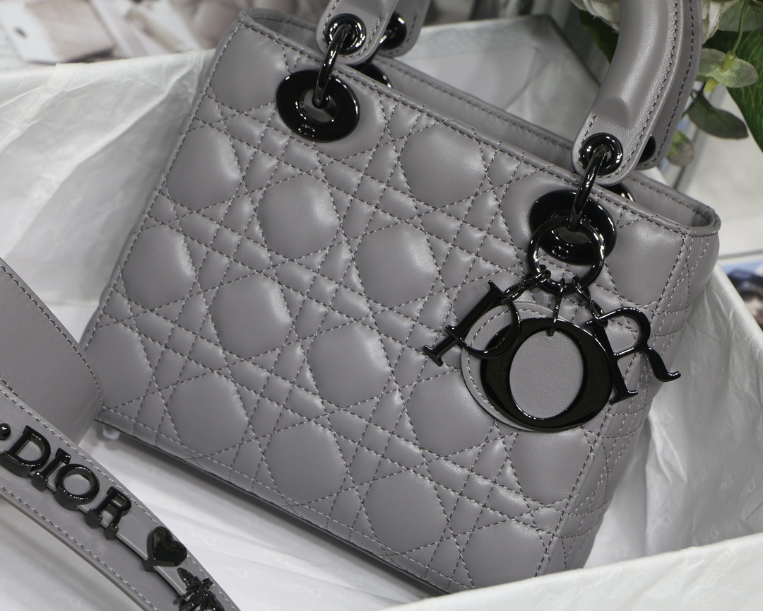 Small Lady Dior My Abcdior Bag Black/Grey/White For Women 8in/20cm1:1High-quality replica