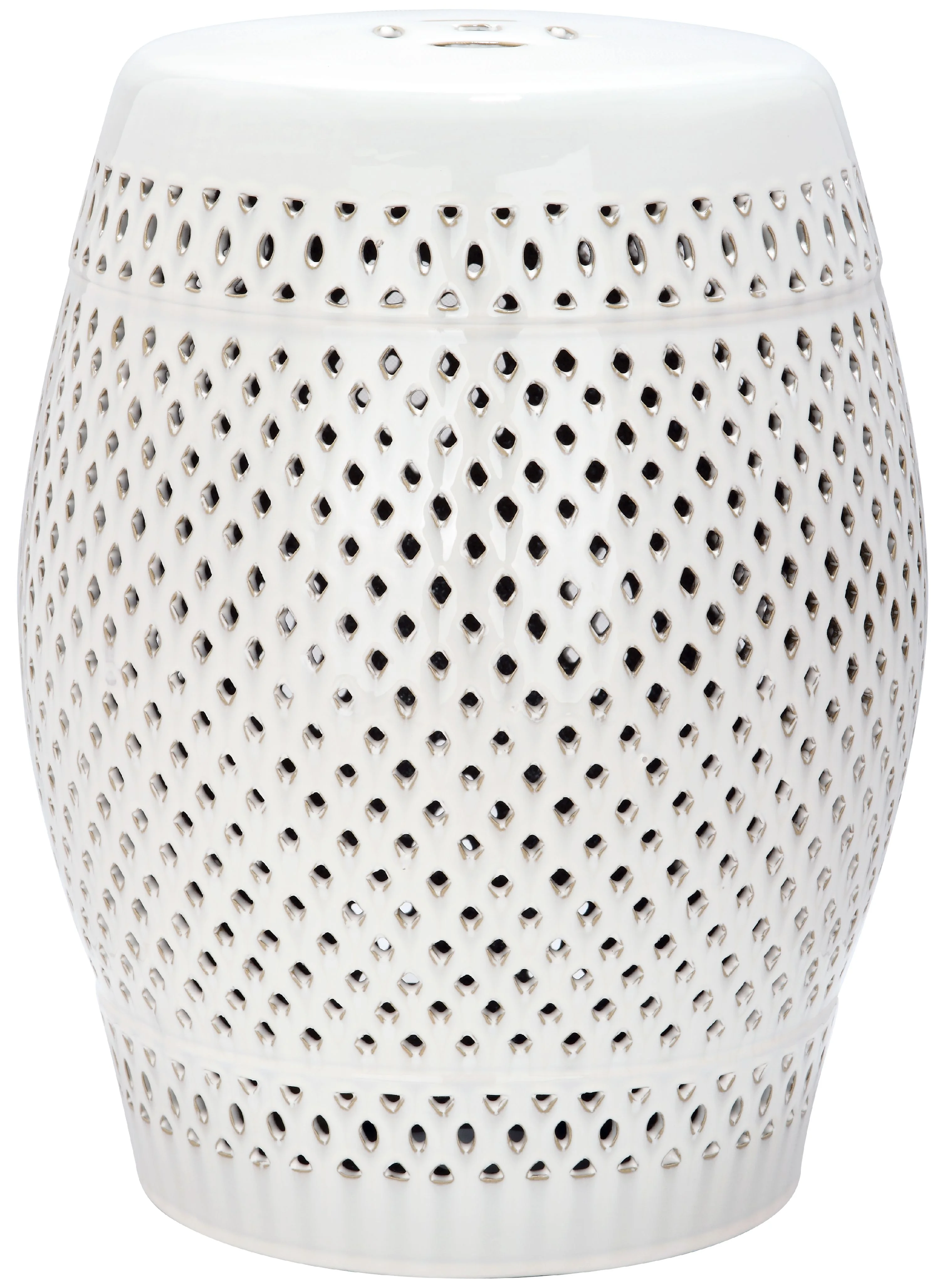 Safavieh Diamond Drum Indoor/Outdoor Garden Patio Stool, White - Image 6