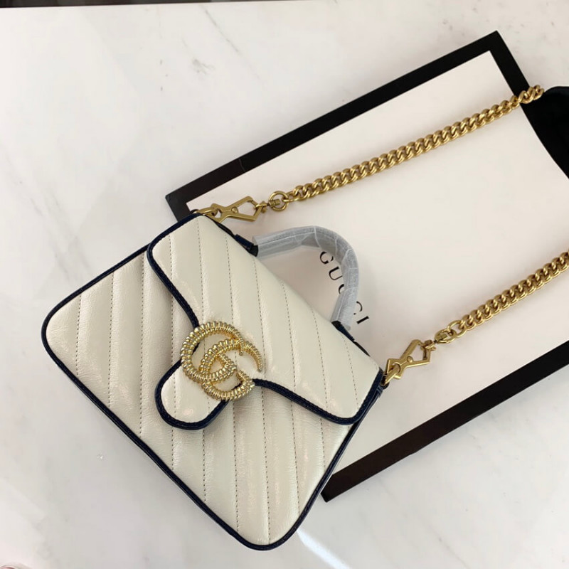 Replica Gucci Gg Marmont Mini Top Handle Bag 583571 White1:1High-quality replica