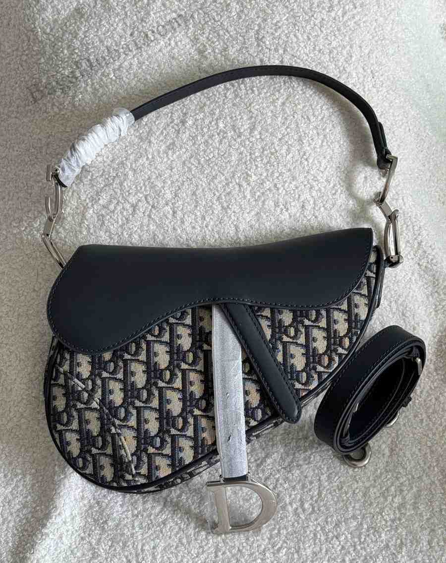 Christian Dior Mini Oblique Canvas Saddle Bag In Dubai