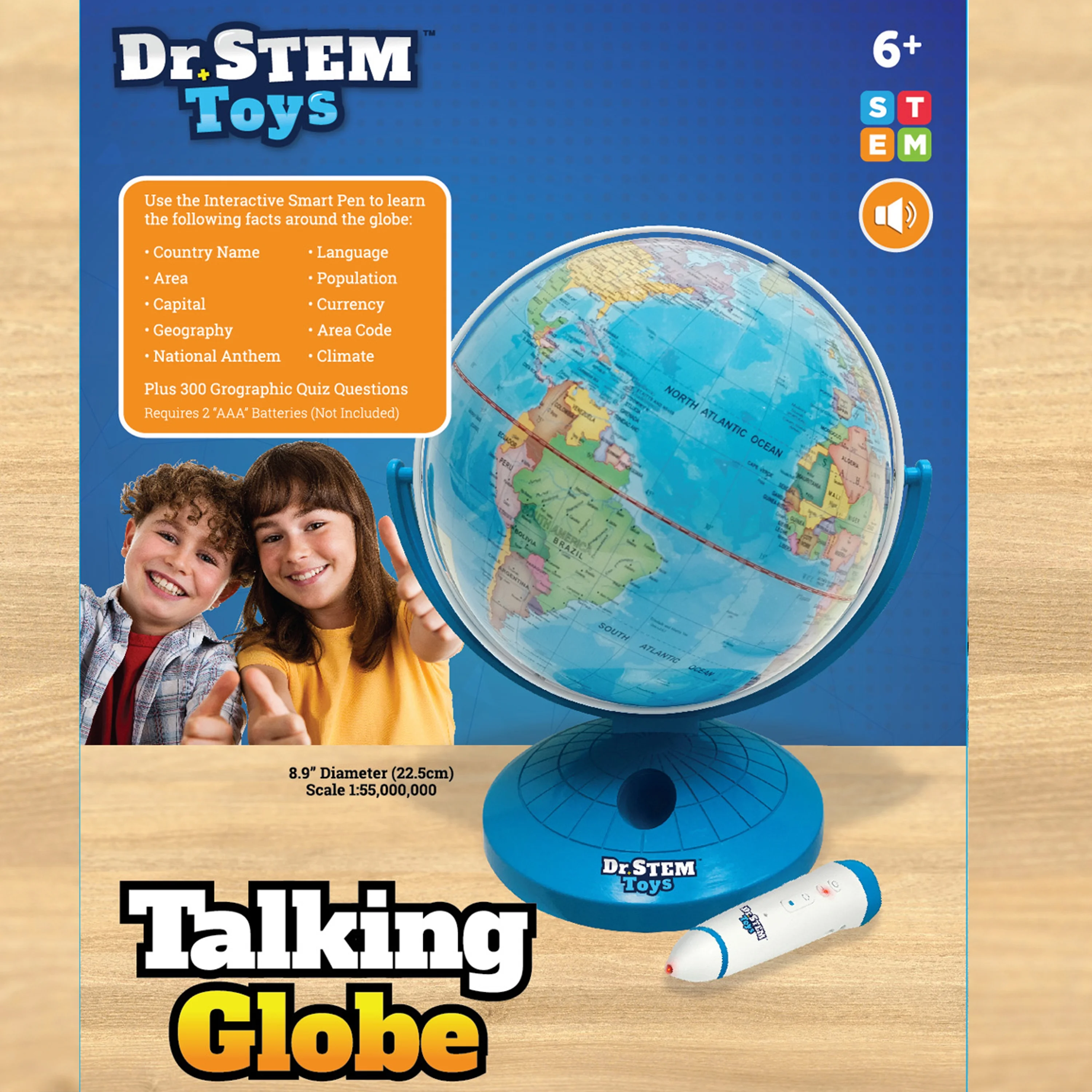 Dr. STEM: Interactive Talking Globe - Touch & Learn, Geographic Education Learning Set, Smart Pen, Electronic Game Panel, 300 Quiz Questions, Kids 6+ - Image 10