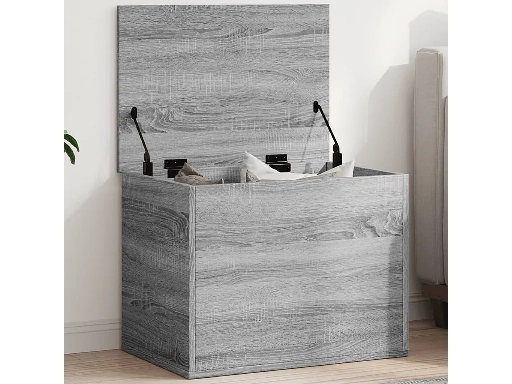 Boîte de rangement sonoma gris 60x42x46 cm bois d'ingénierie