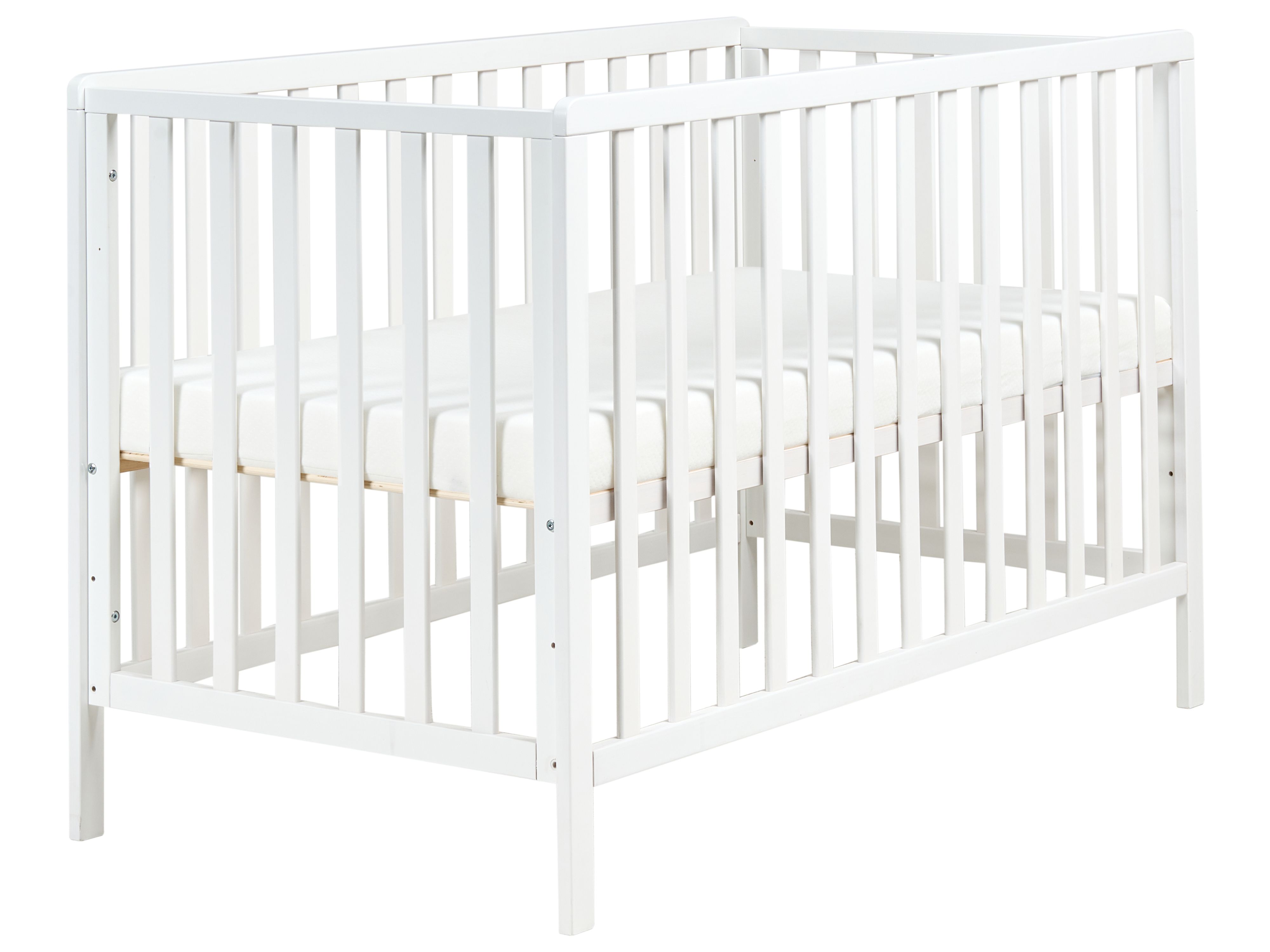 Baby Cot Bed Pine Wood KIAMA 70 x 130 cm White
