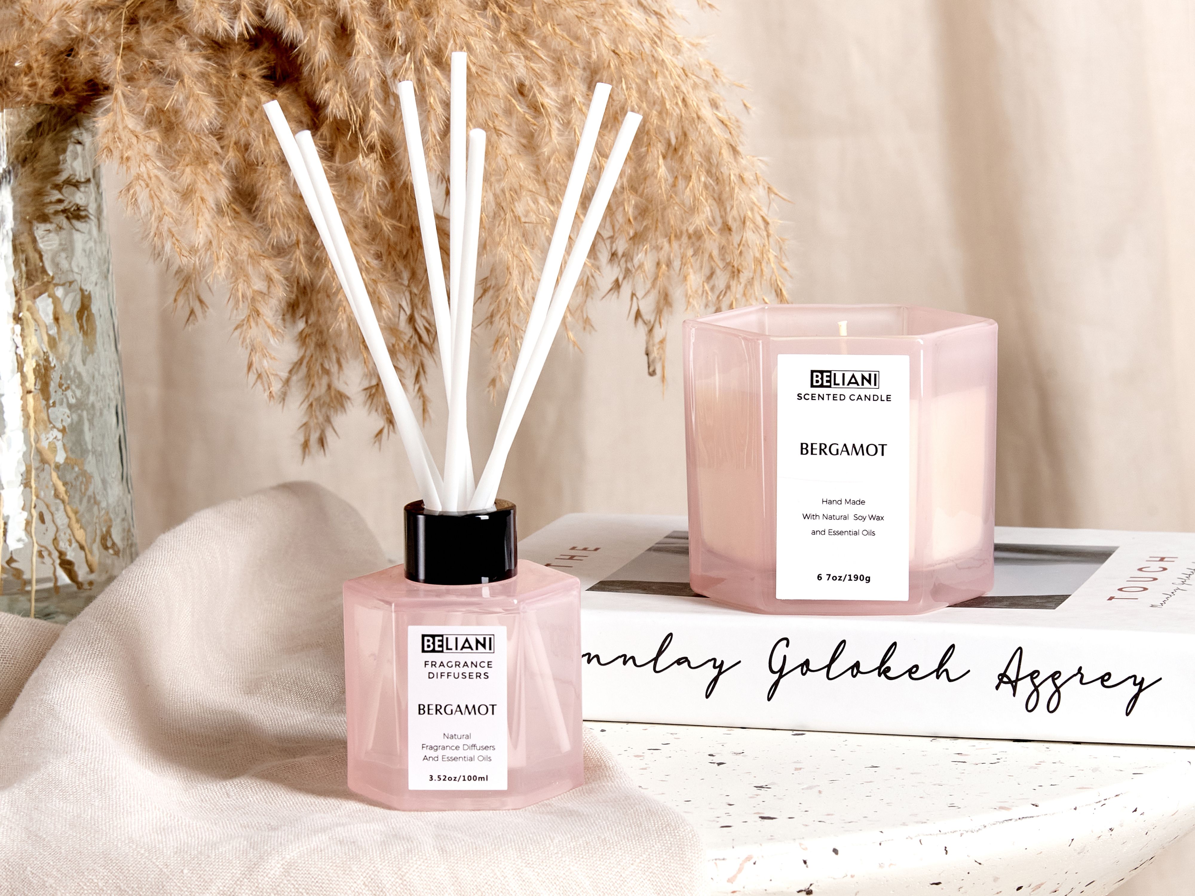 Scented Candle with Fragrance Reed Diffuser CLASSY TINT Soy Wax Fruity Notes