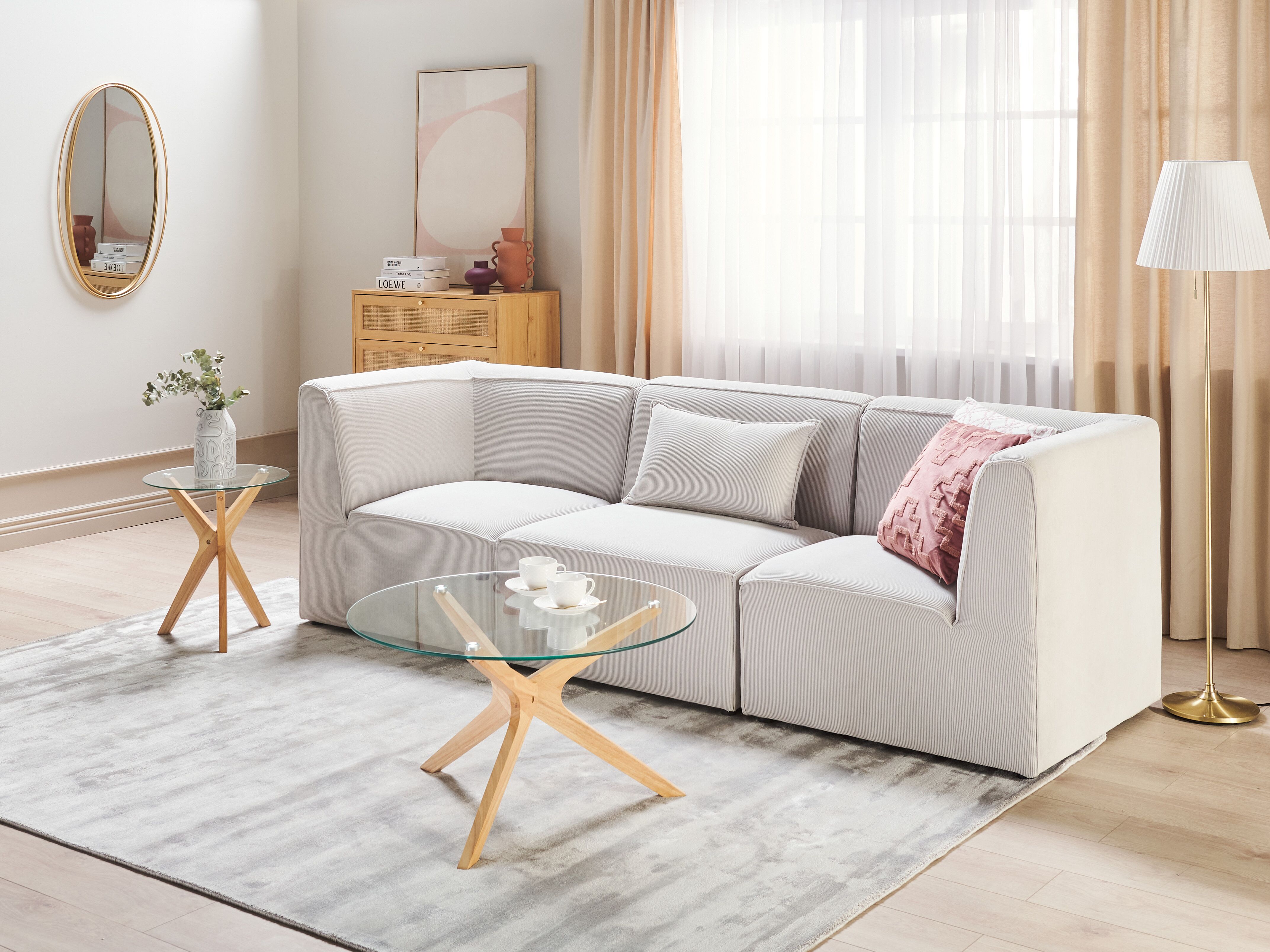 Modular Sofa 3 Seater LEMVIG Corduroy Off-White