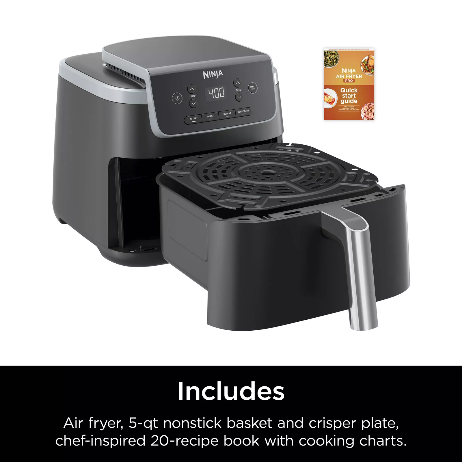 Ninja0 - Air Fryer Pro 4-in-1 with 5 QT Capacity - Gray - Image 6