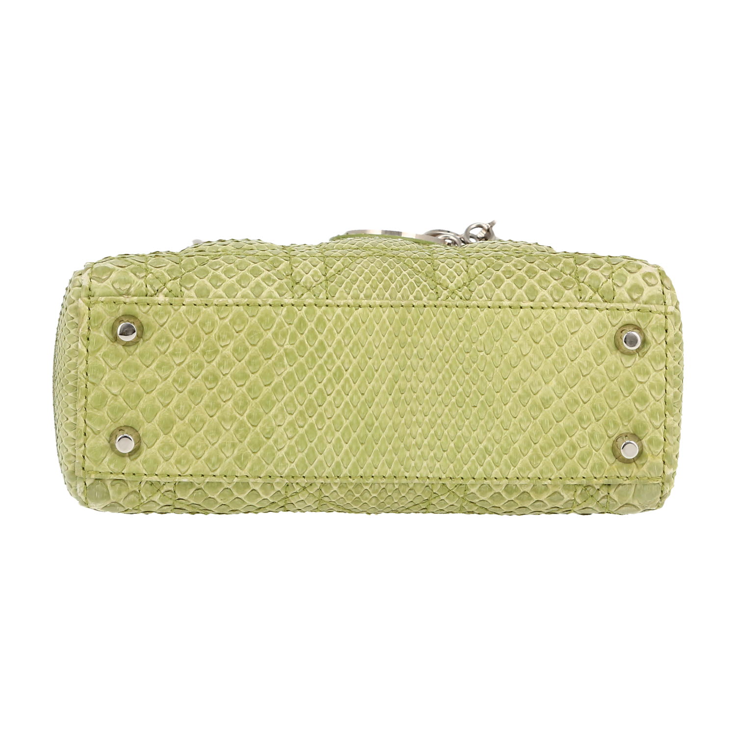 Dior Lady Dior mini handbag in green python1:1High-quality replica