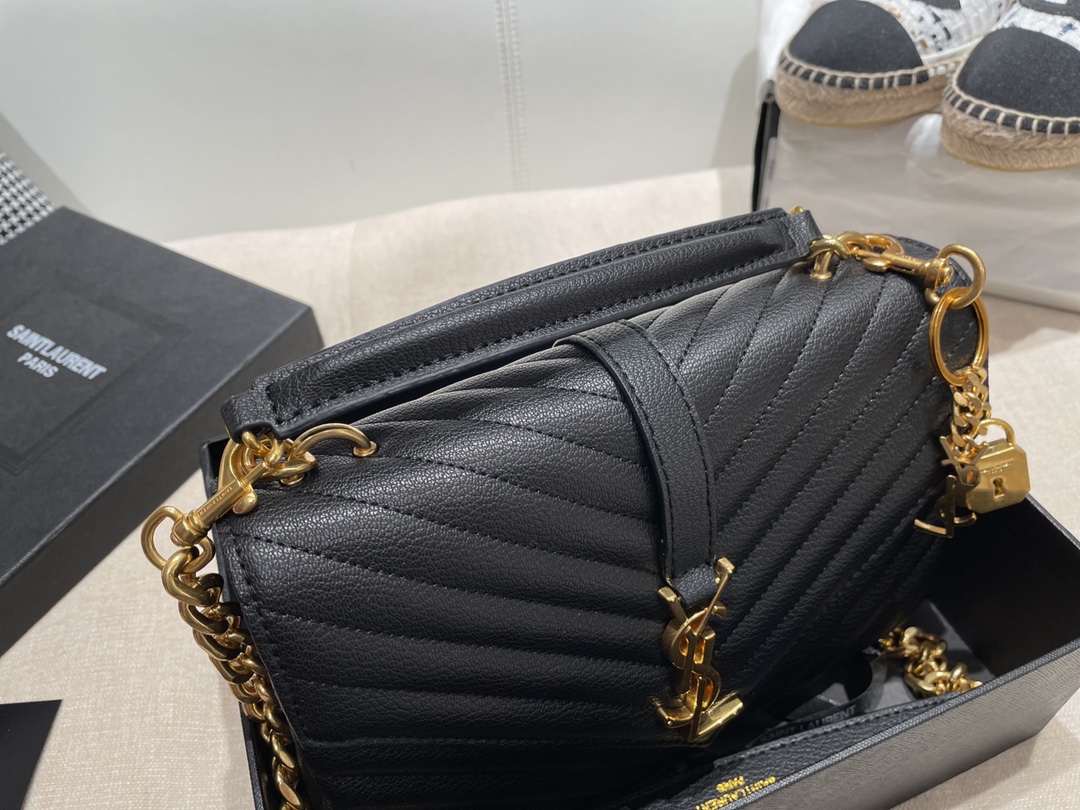 Replica Ysl Envelope Medium Bag In Mix Embossed Leather-Gold1:1High-quality replica