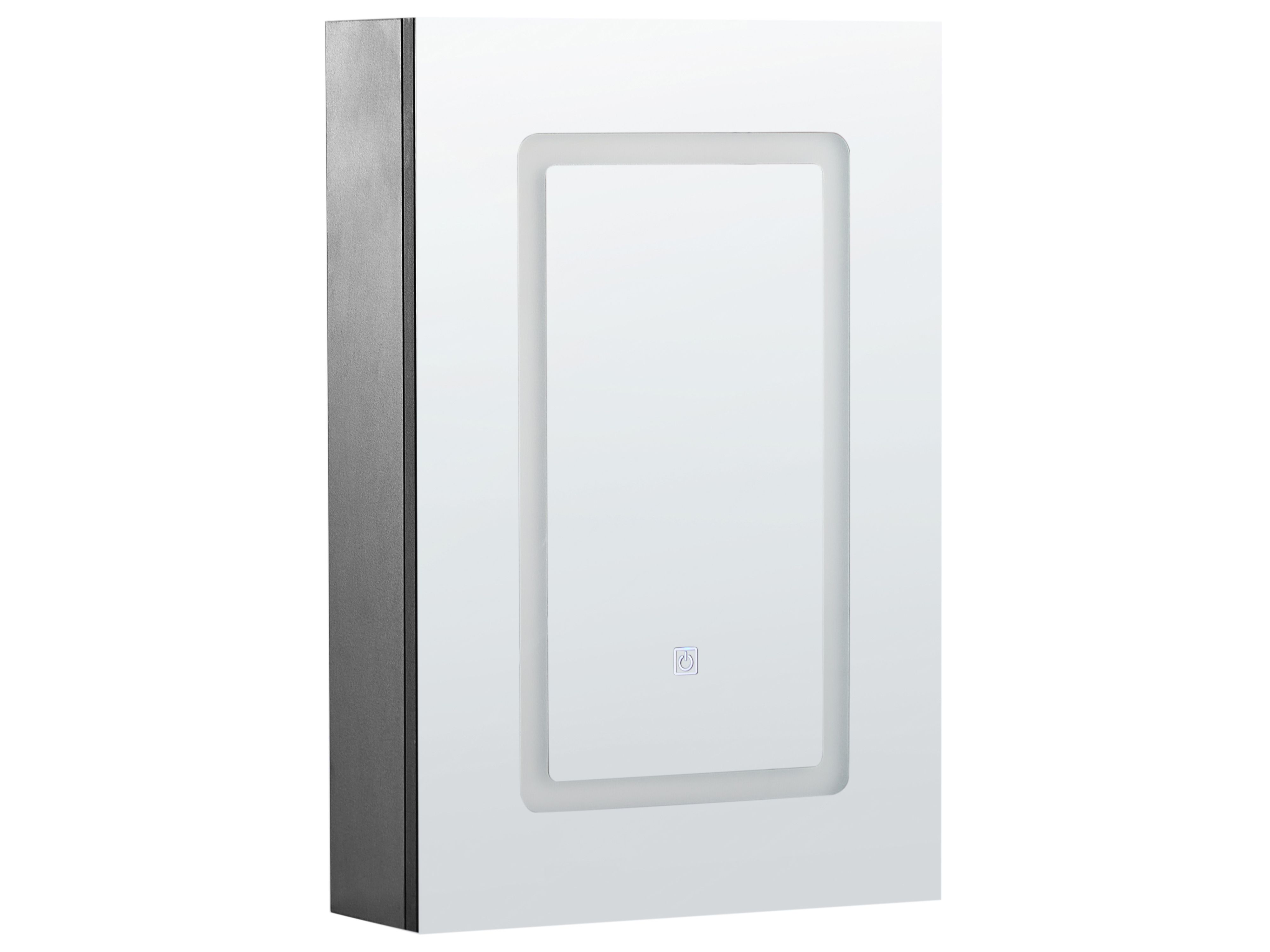 Bathroom Wall Mounted Mirror Cabinet LED CONDOR 40 cm 60 cm Black