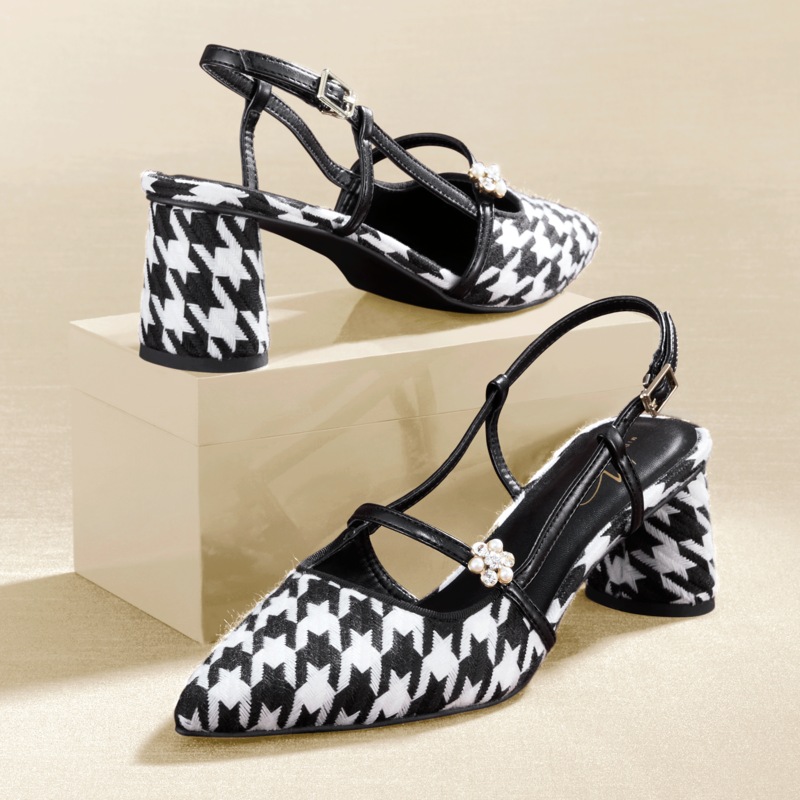 Midnight Velvet Houndstooth Slingback - MIDNIGHT VELVET CATALOG