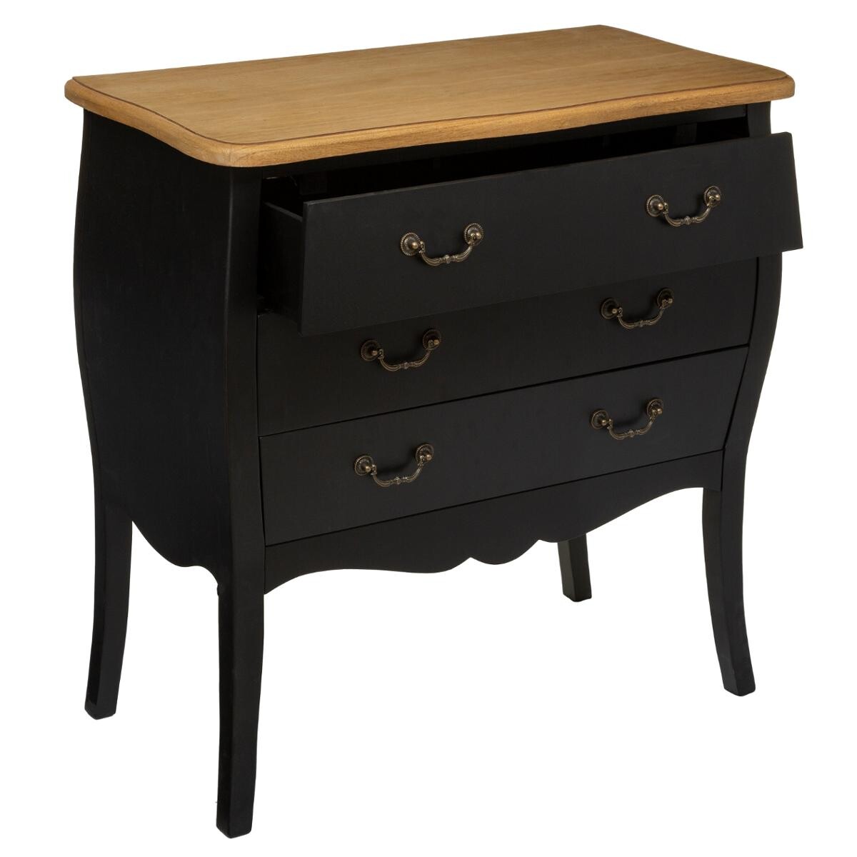 Chest of drawers "Chrysa" Black, 3 drawers