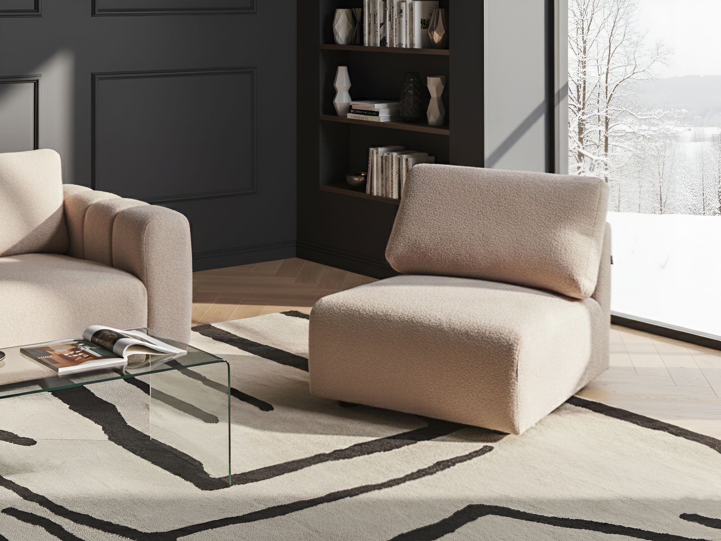 1-Seat Section KIVVIK Boucle Beige