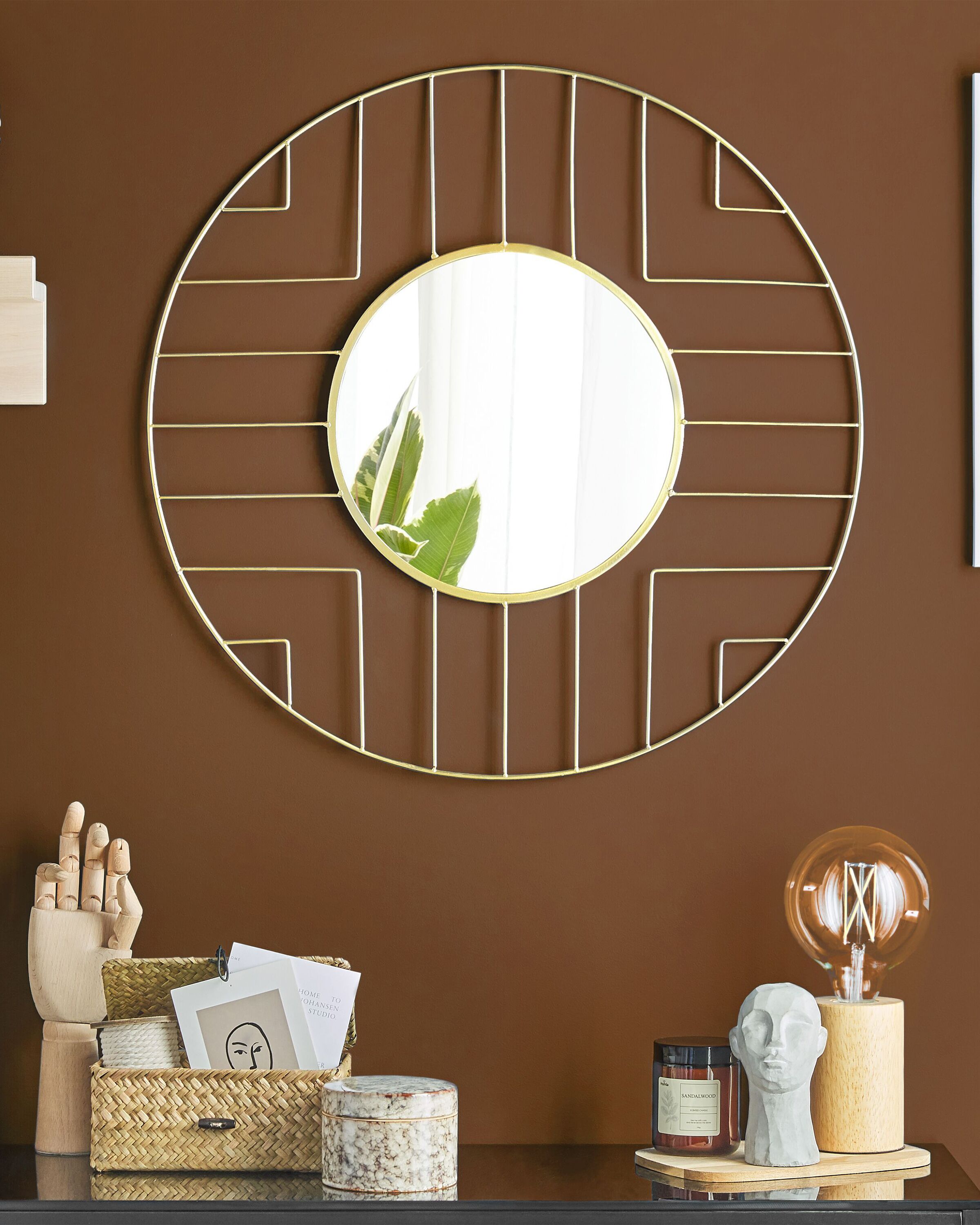 Wall Mirror HESDIN 60 cm 60 cm Metal Gold