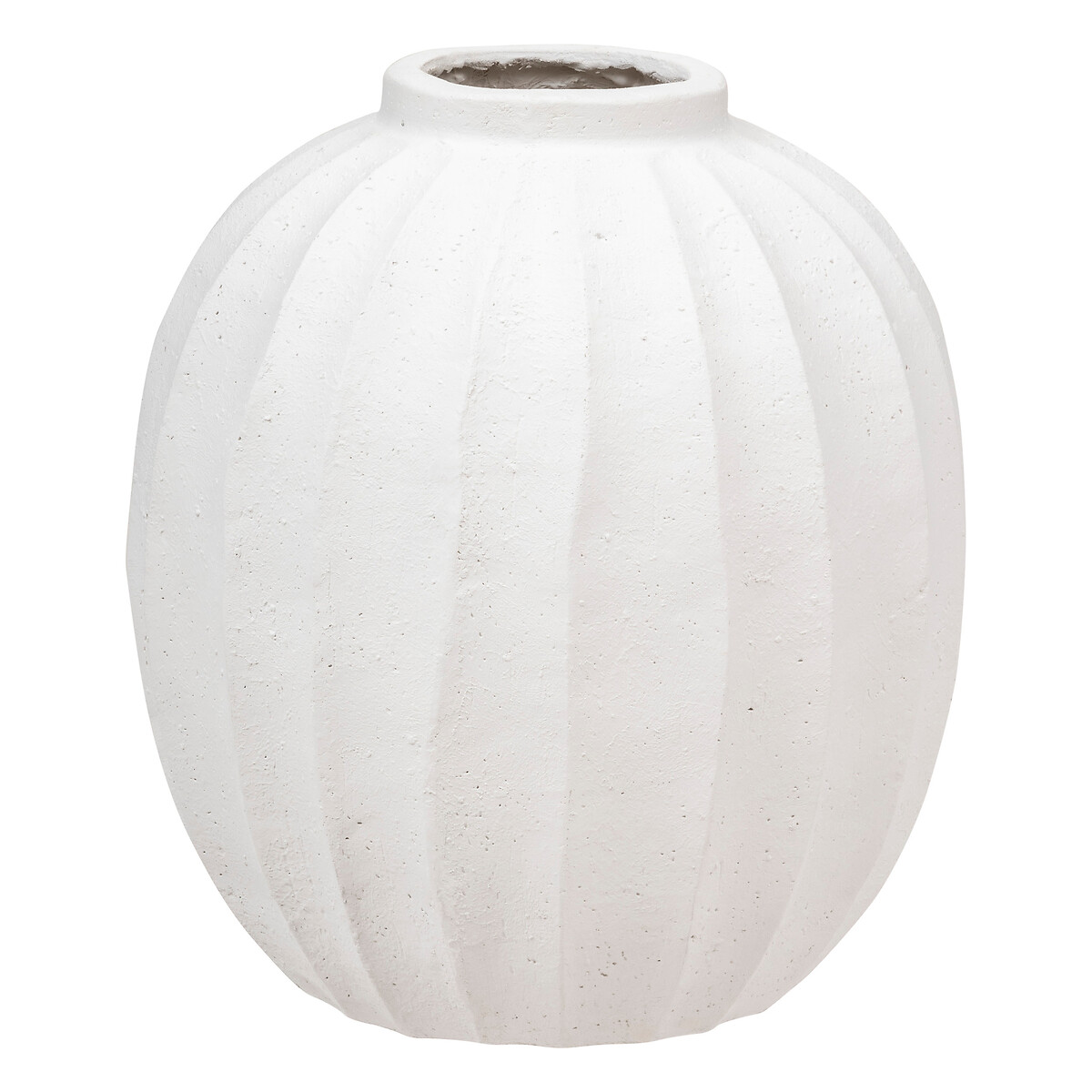 Round vase "Amia" Ceramic, White, H.44.5 cm