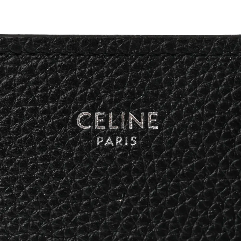 Celine Black Drummed Calfskin Leather Mini Luggage Bag Luxury Reps
